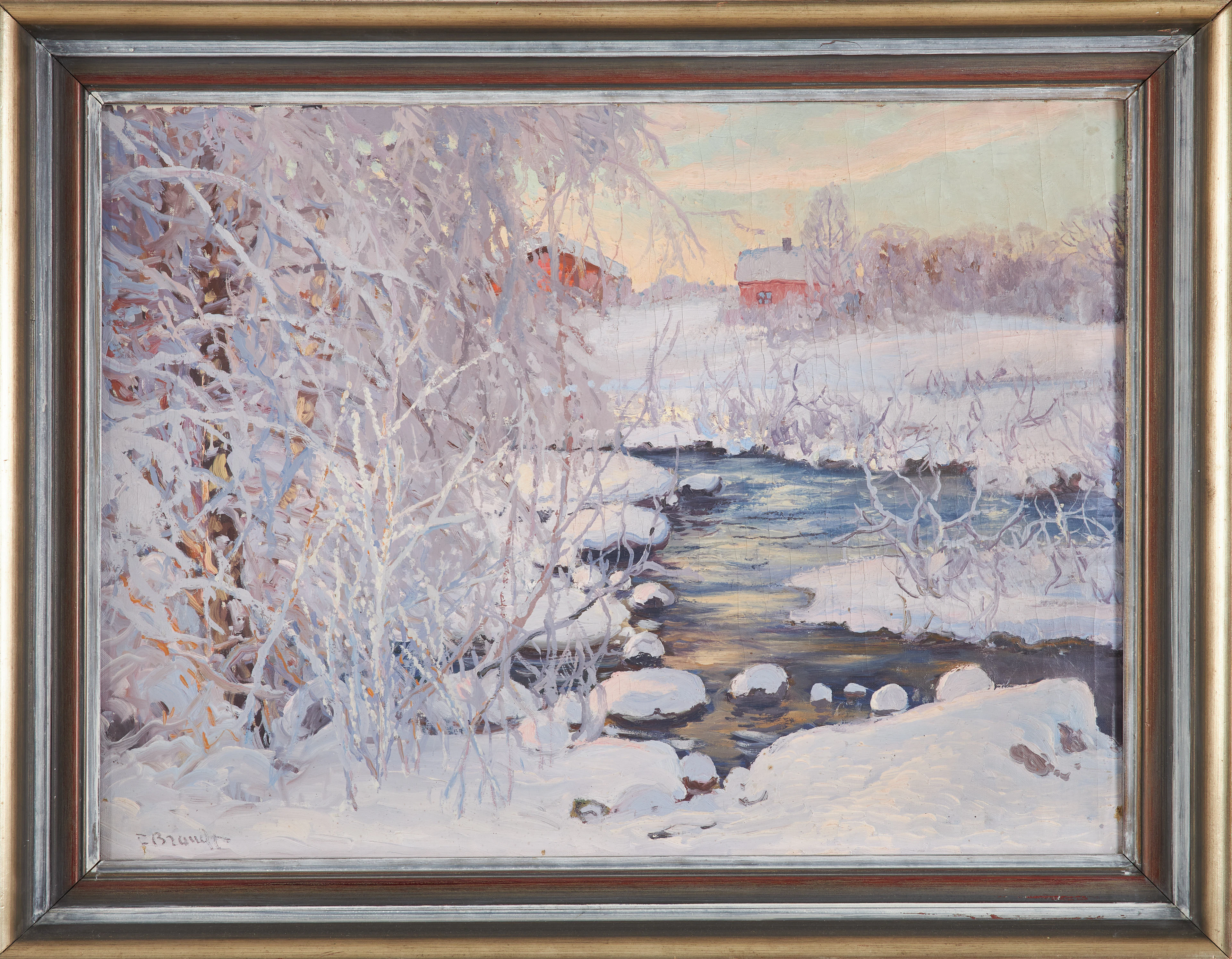 CARL BRANDT. Vinterlandskap, olja på duk, signerad C Brandt.