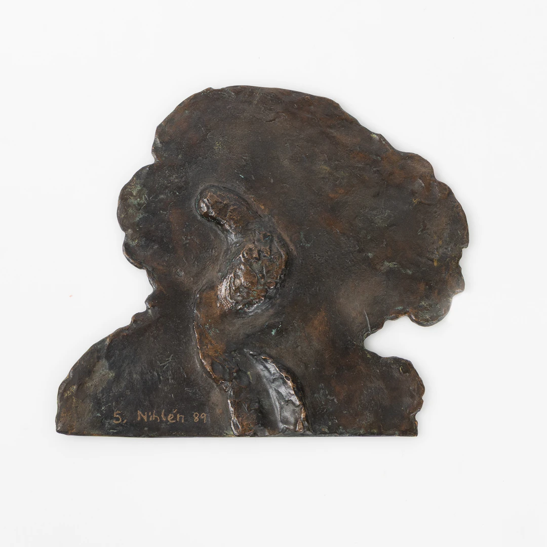 STAFFAN NIHLÉN (1929-2022). Skulptur, relief, brons, signerad samt
