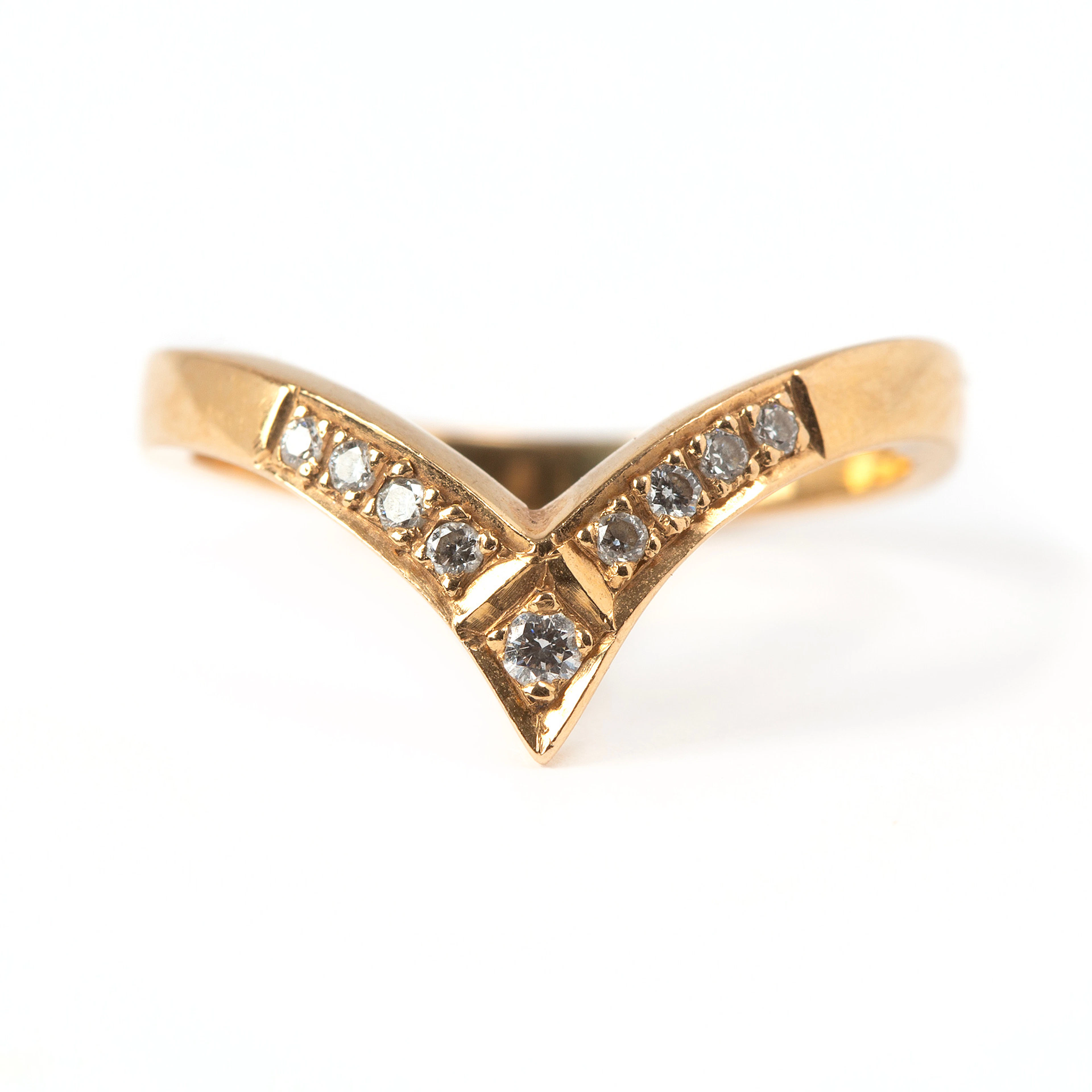 RING, 18K guld med totalt nio diamanter 0.11 ct, BA Konstgjuteri