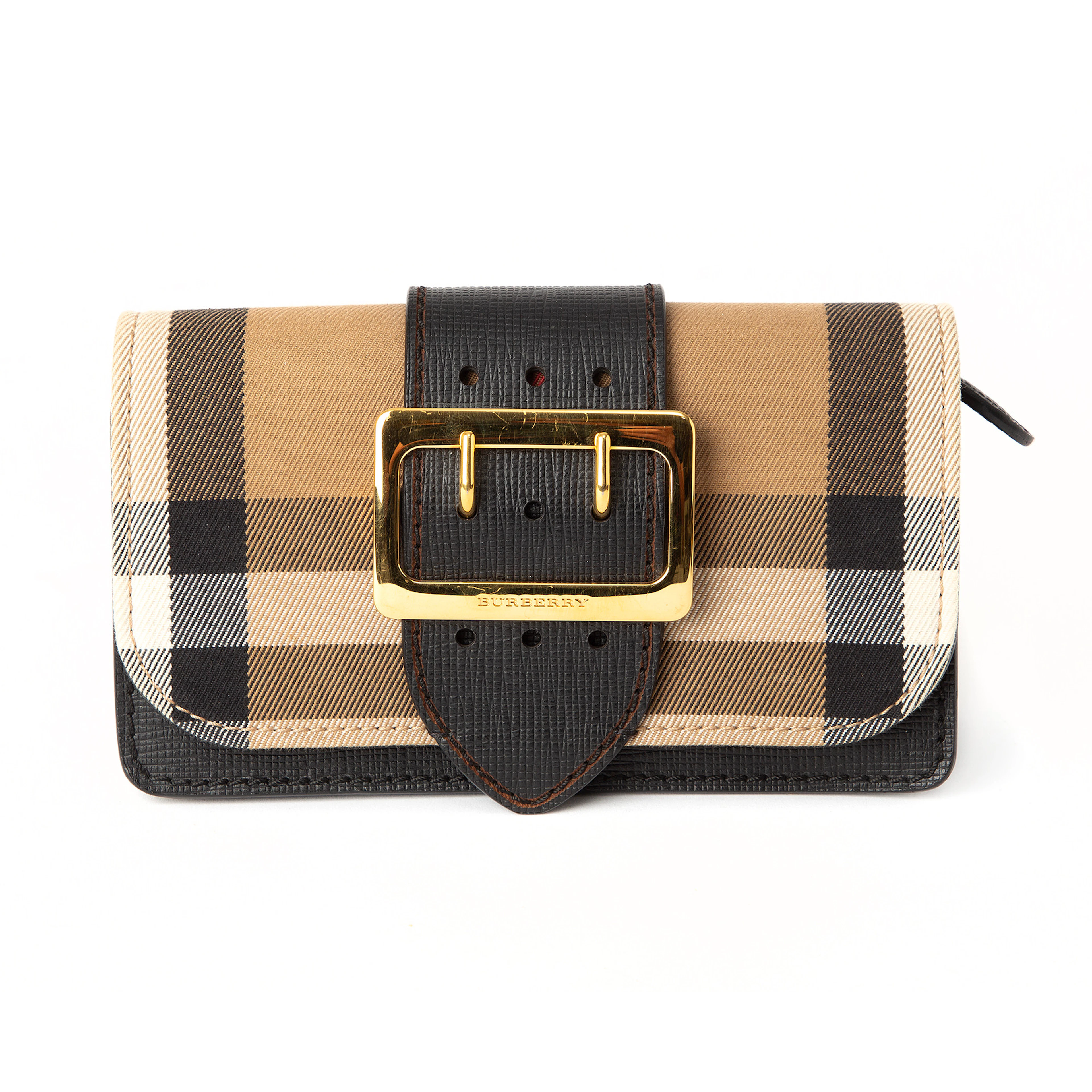 BURBERRY. Väska, läder samt canvas.