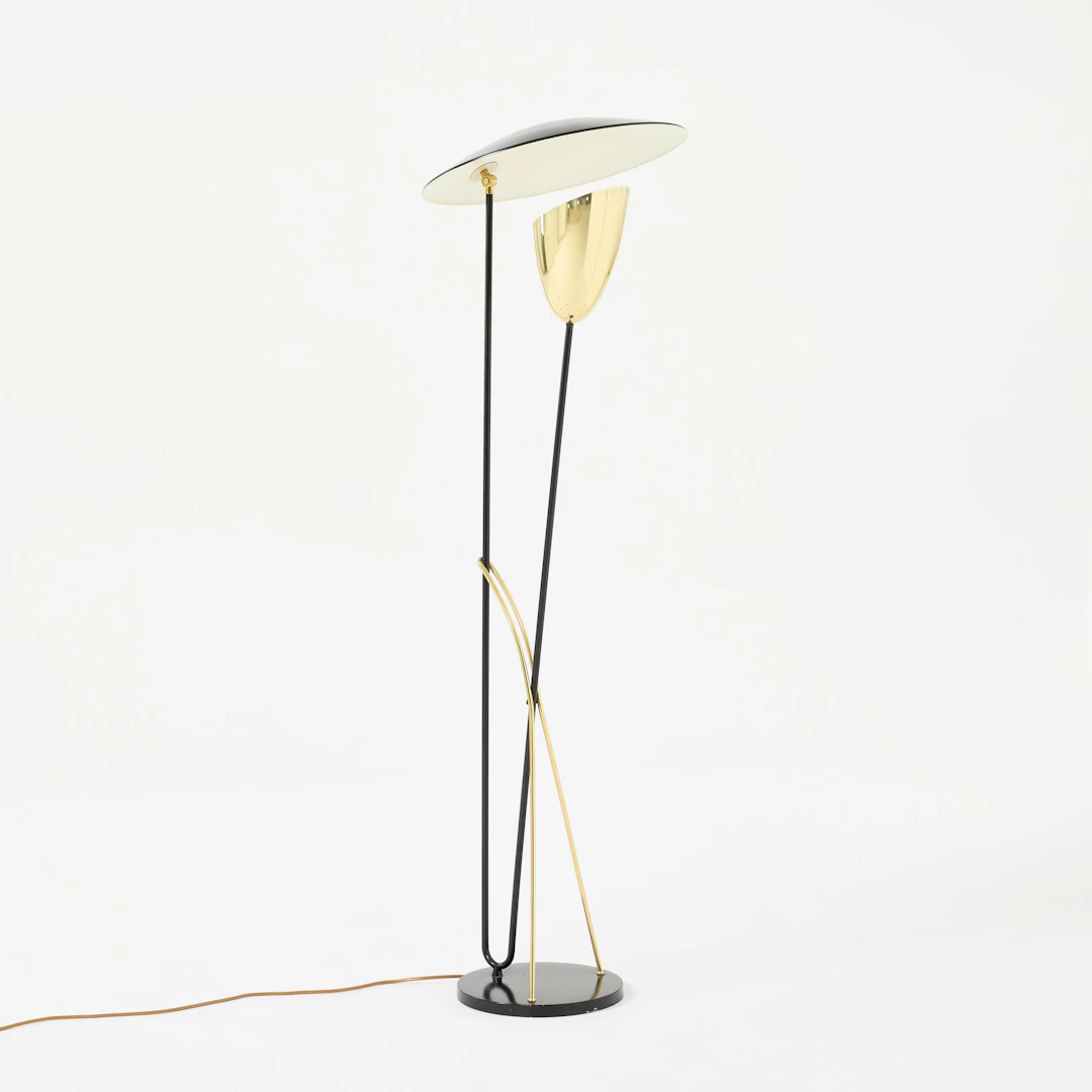 BORÉNS. Golvlampa, Borås, 1950-tal, modell 7288, svartlackerad metall