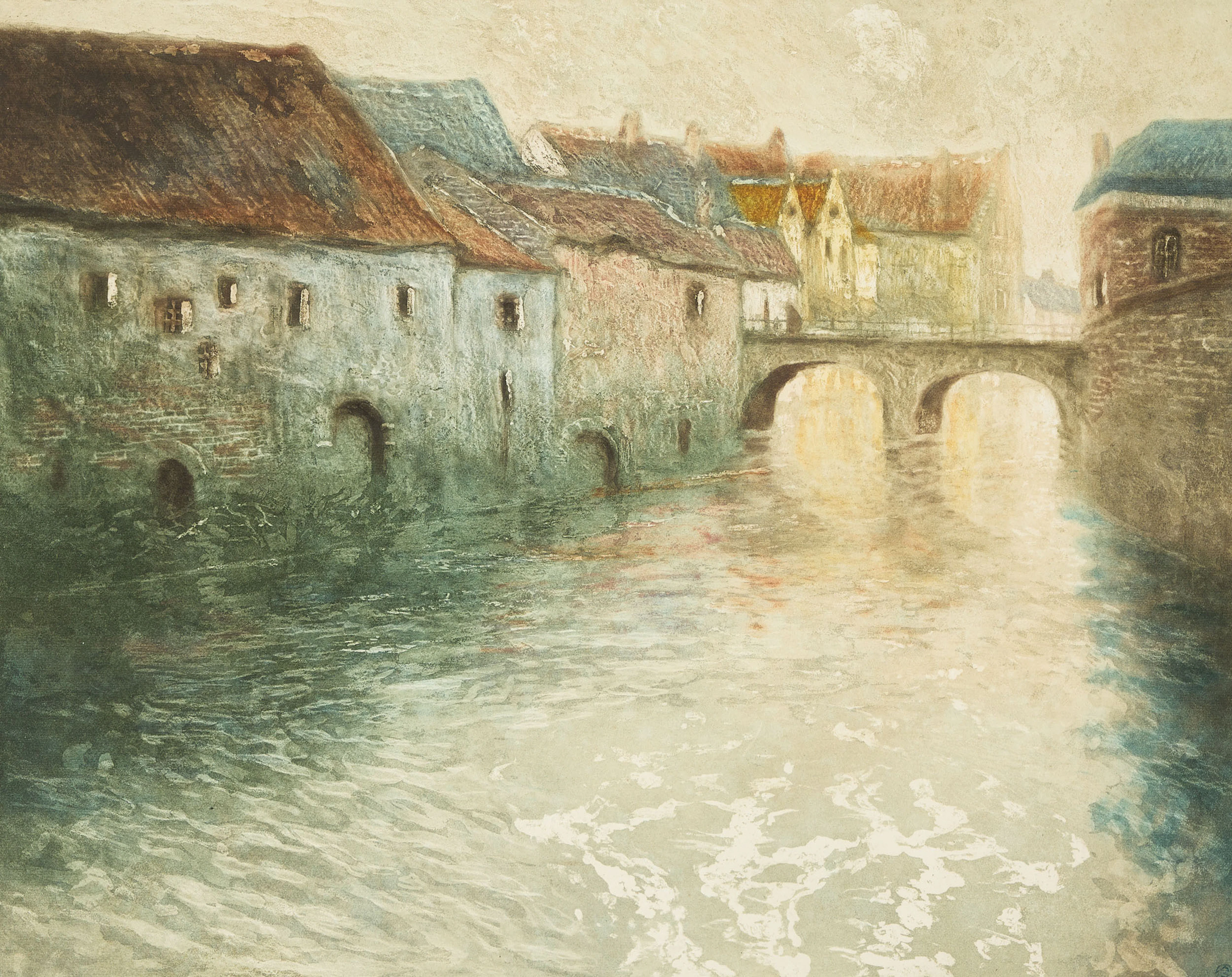FRITS THAULOW. "Vieille fabrique sur la Somme".