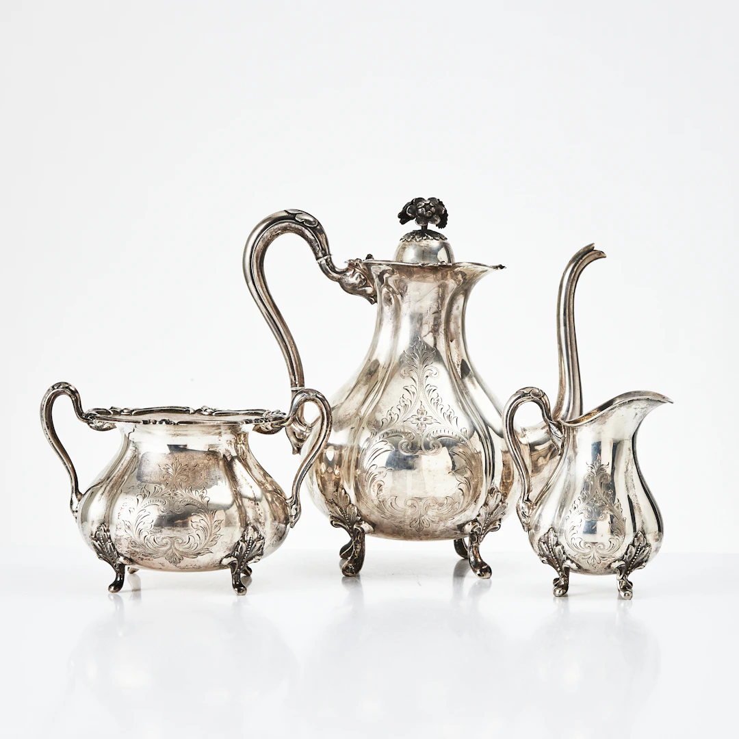 KAFFESERVIS, 3 delar, silver,, GAB, 1909/1910.
