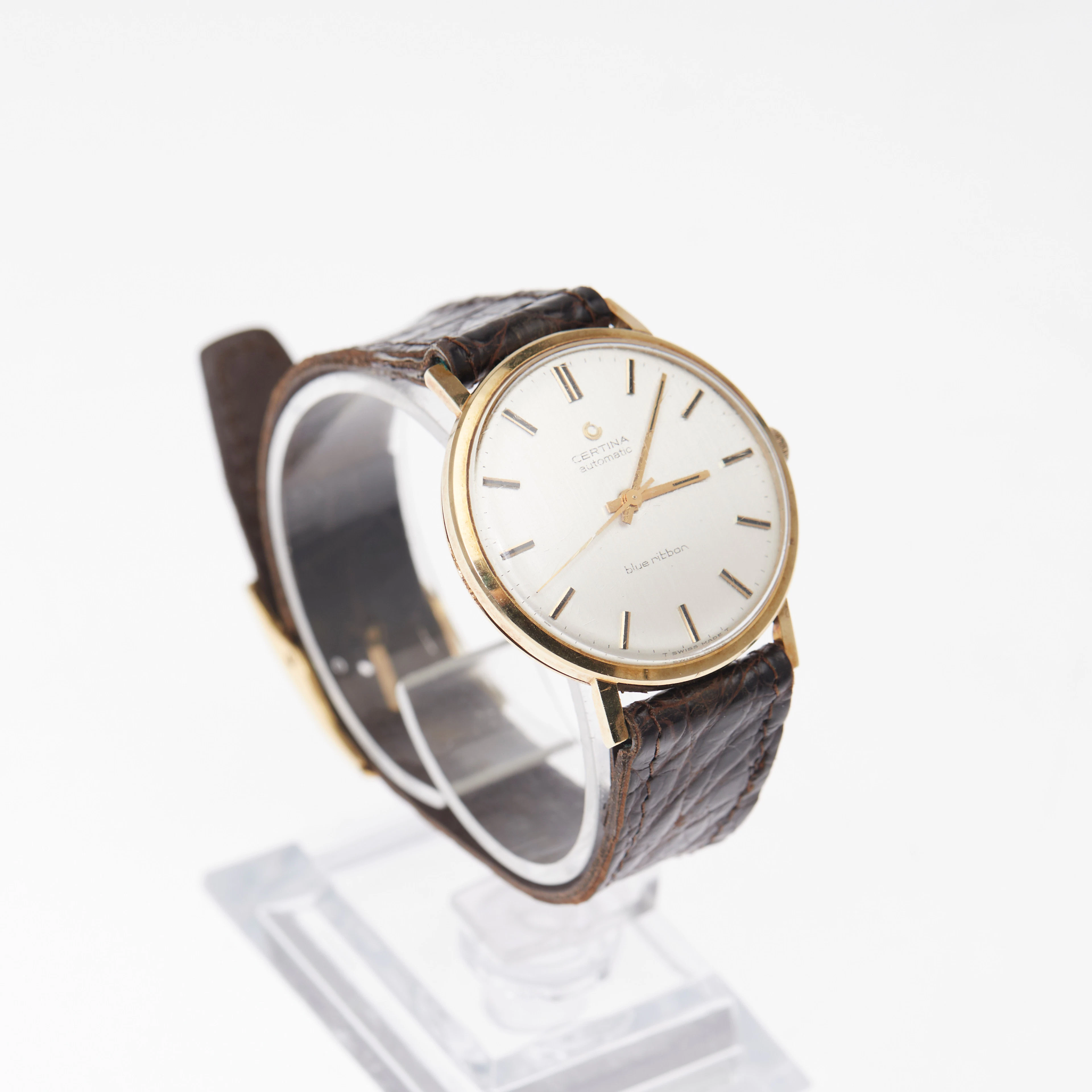 CERTINA. Armbanduhr, Handaufzug, 585er Gelbgold, Leder.