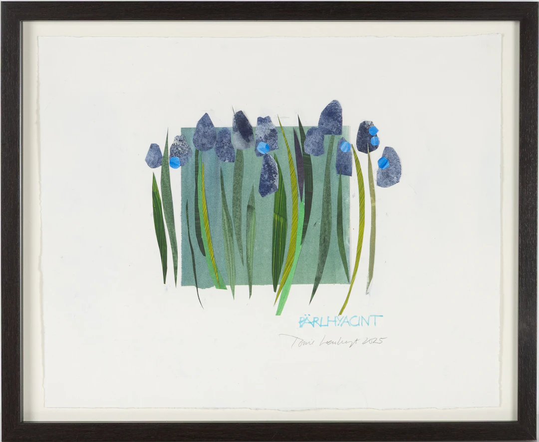 TONIE LEWENHAUPT (FÖDD 1937). "Pärlhyacint", collage, signerad och