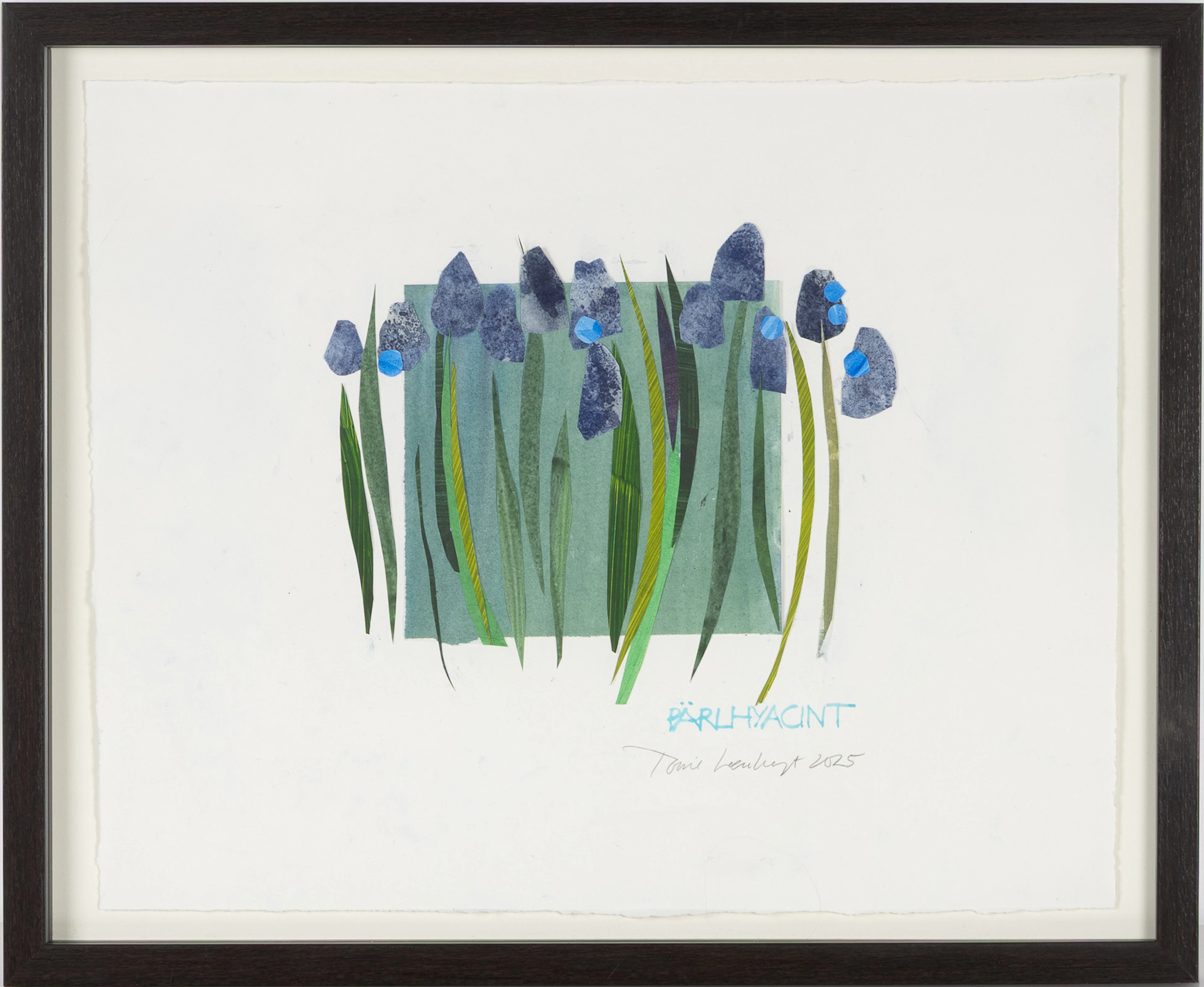 TONIE LEWENHAUPT (FÖDD 1937). "Pärlhyacint", collage, signerad och