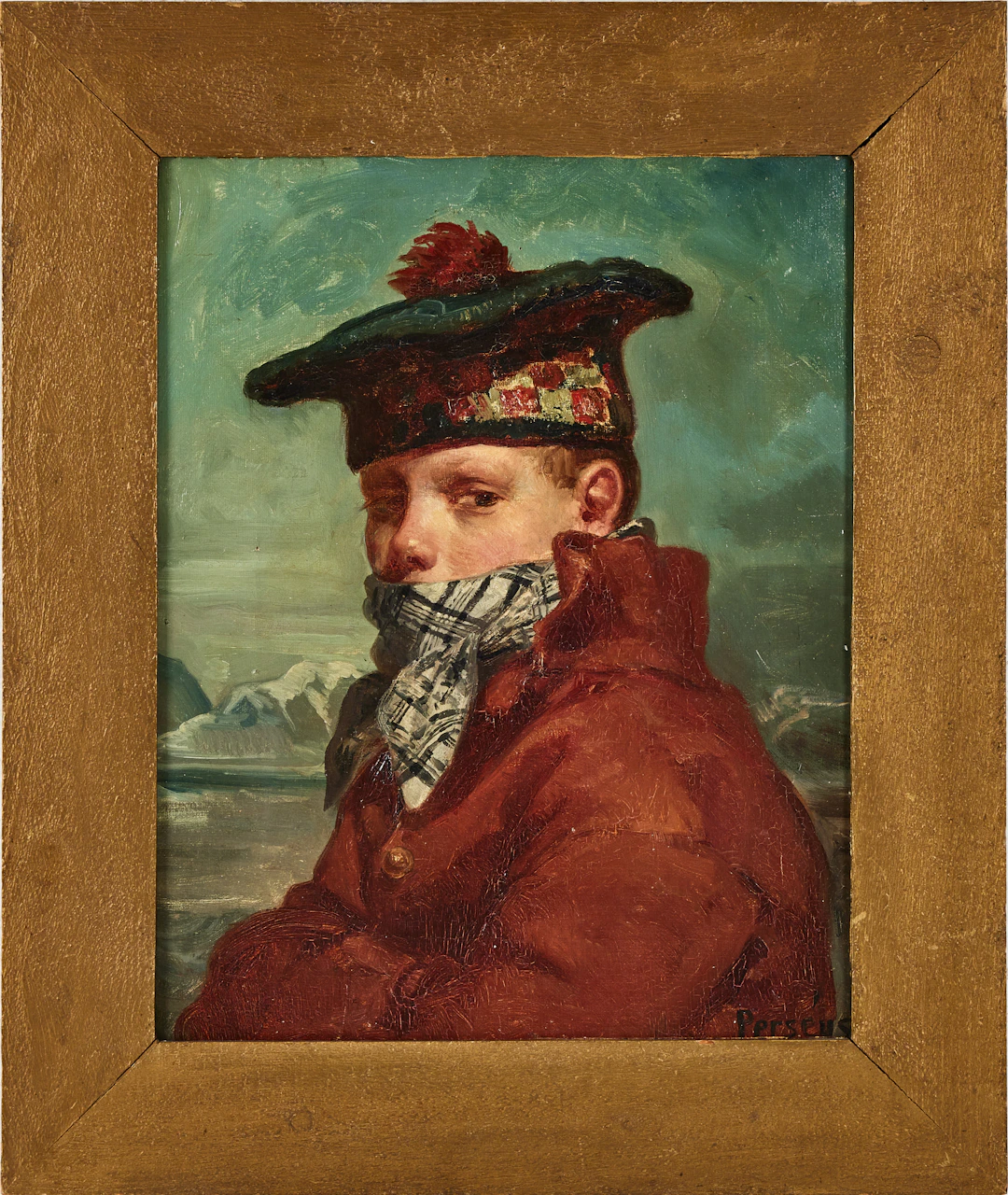 EDVARD PERSÉUS 1841-1890. Upptäcktsresande, olja på duk, signerad.