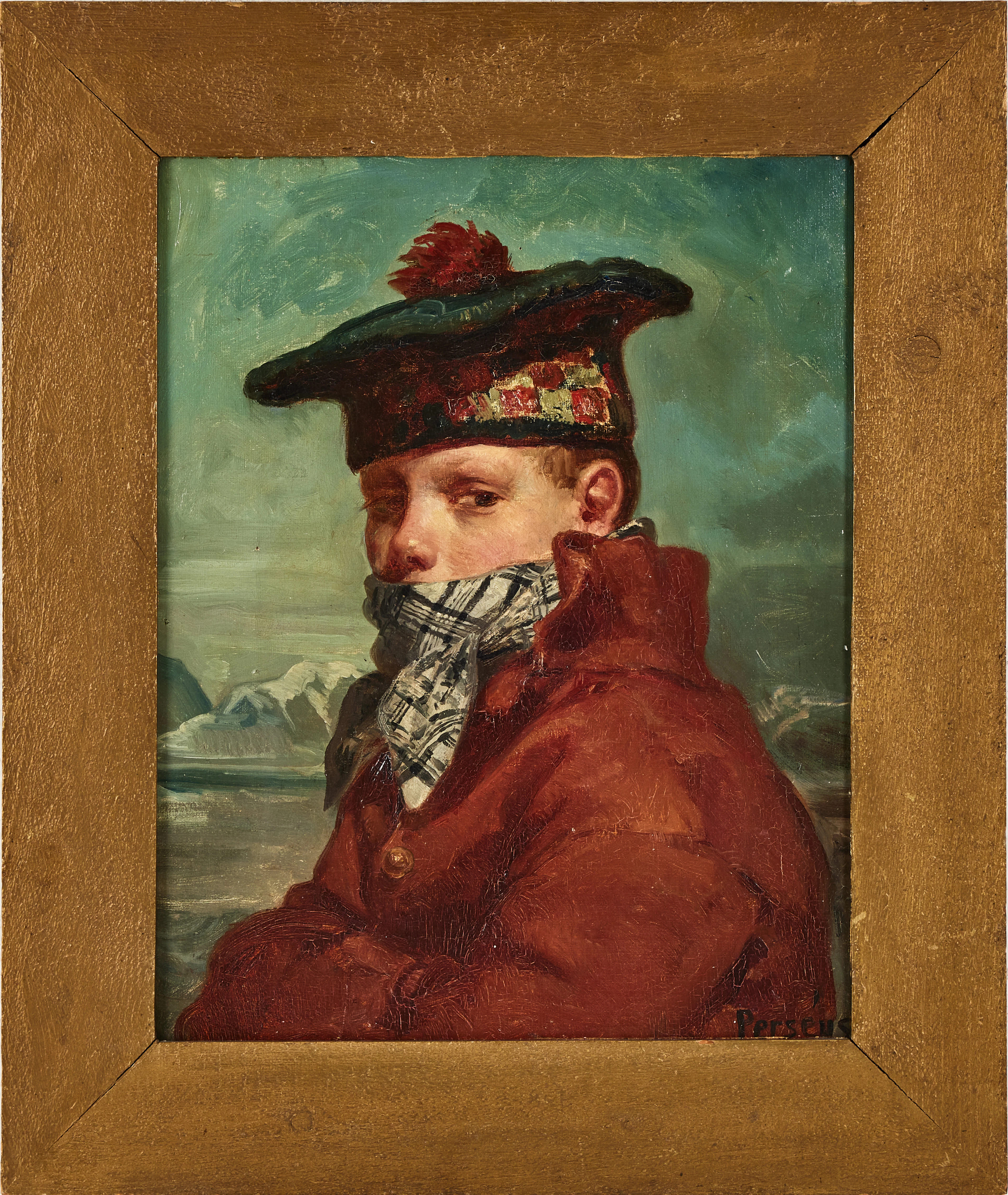EDVARD PERSÉUS 1841-1890. Upptäcktsresande, olja på duk, signerad.