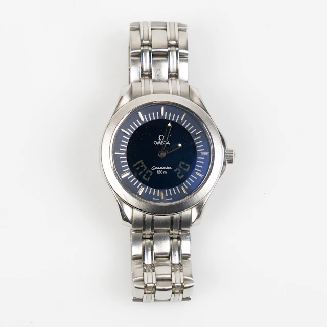 OMEGA, Seamaster (120m), Multifunction, armbandsur, 38,5 mm, stål, ca 1998.