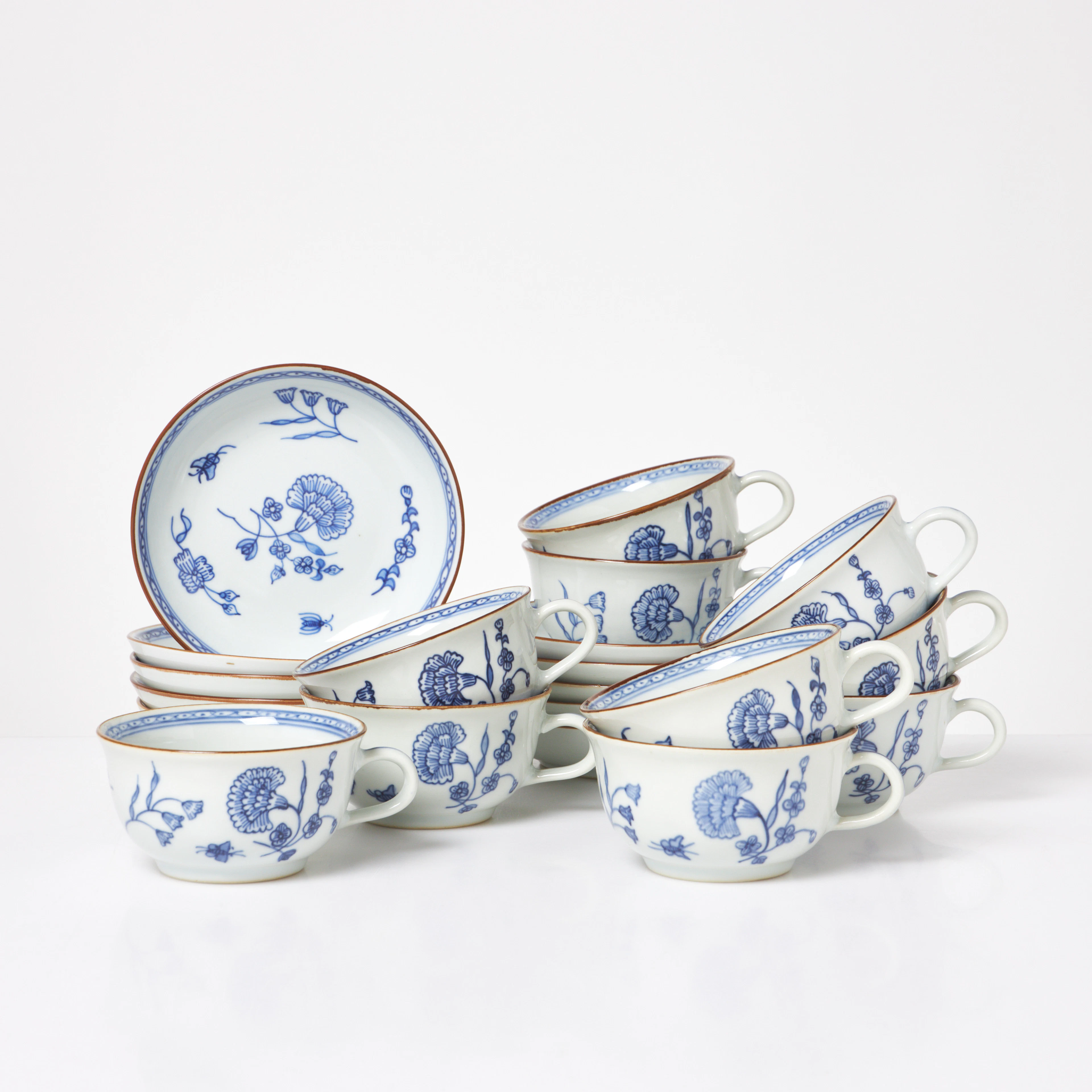 IKEA. "Nejlika", kaffekoppar med fat, 10 delar, porslin, ur 1700-tals serien.
