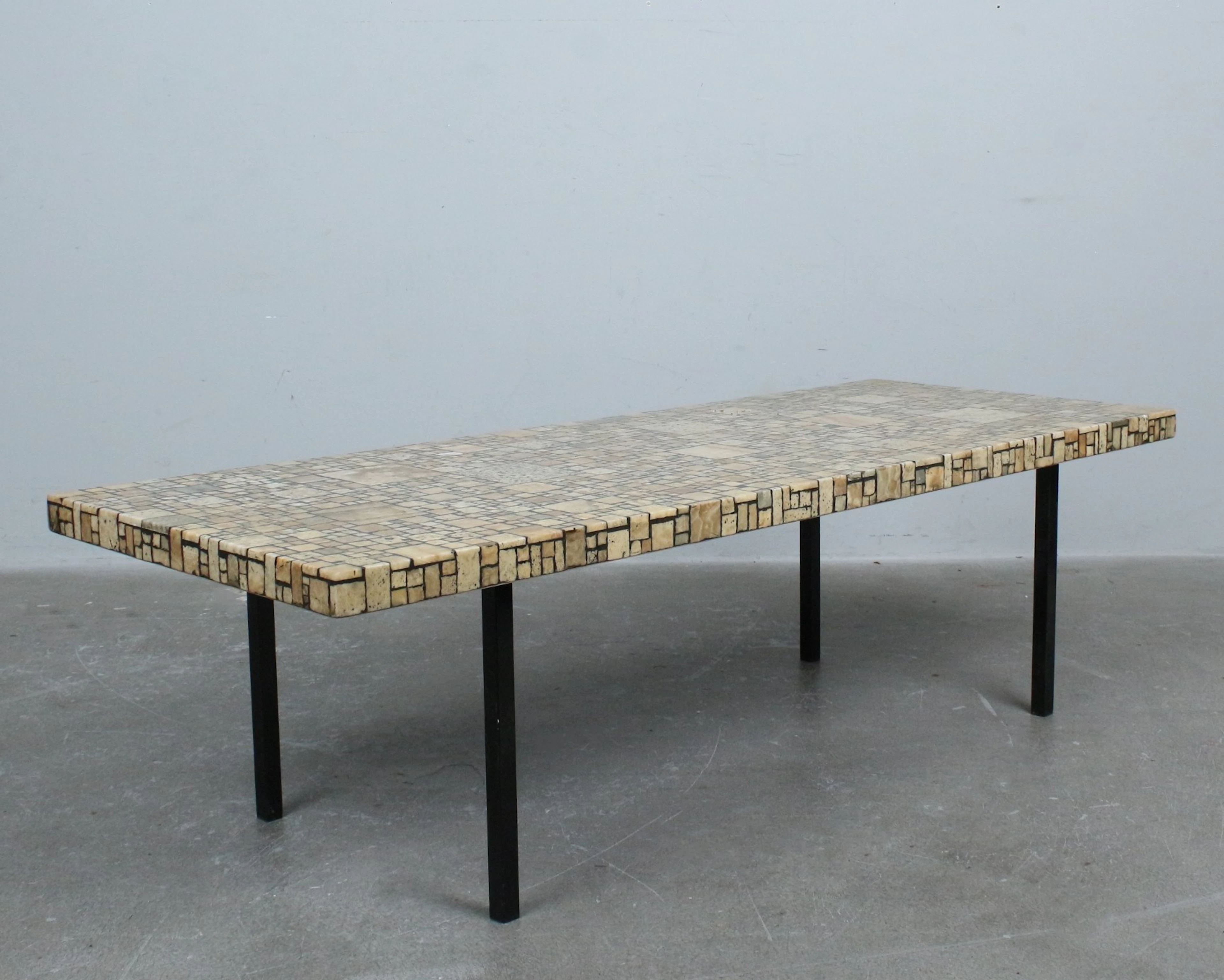 Coffee Table / Couchtisch, Alabaster, Metall, Holz, Deutschland, 1970er Jahre.