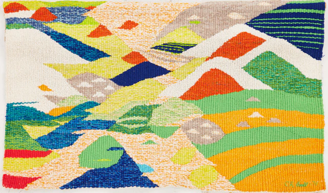 CHRISTINA KNALL. Väggbonad, vävd och broderad textil, signerad samt