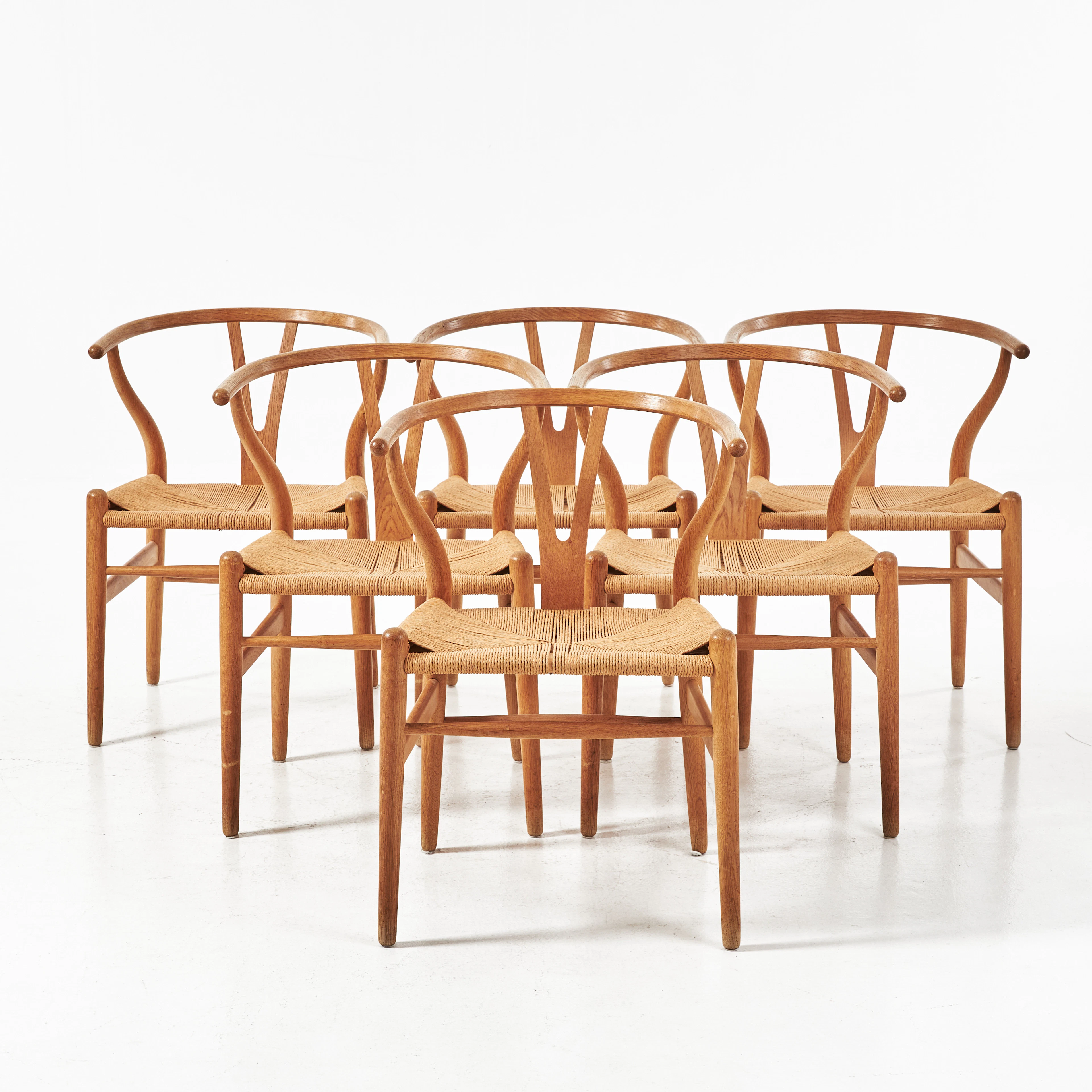 HANS J. WEGNER. stolar, 6 st, modell "CH 24", även kallad "Y-stolen"