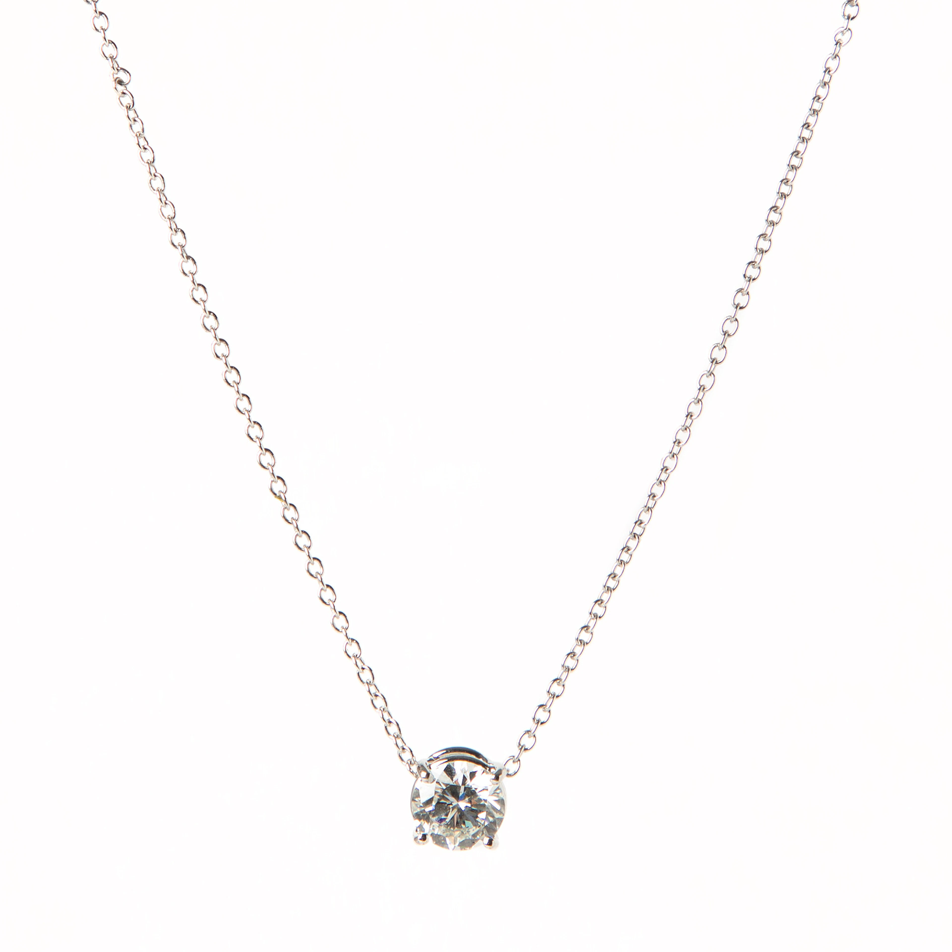 HÄNGE, 18K vitguld med briljantslipad diamant ca 0.91 ct.