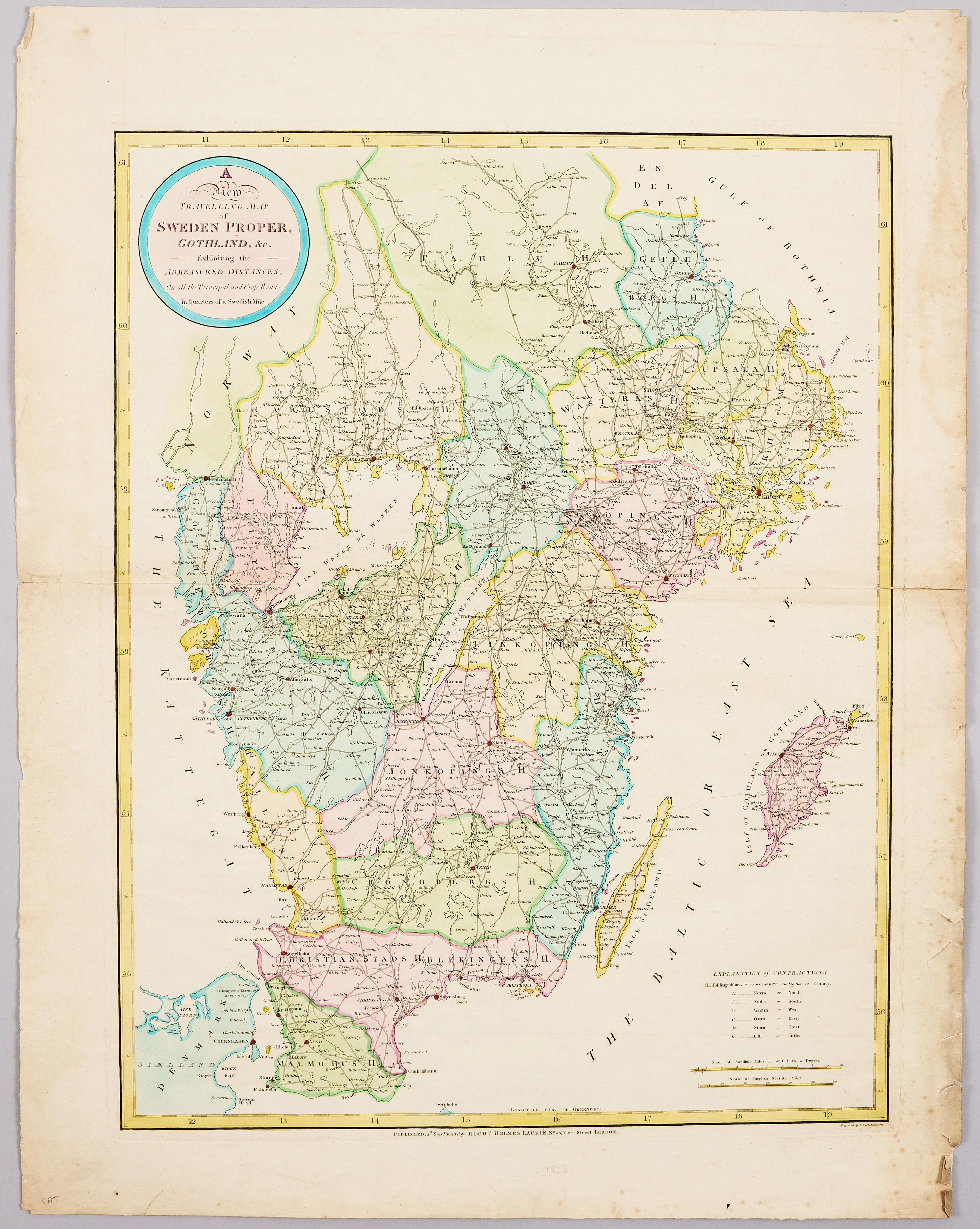 KARTA ÖVER SKANDINAVIEN, LAURIE, CA 1807.