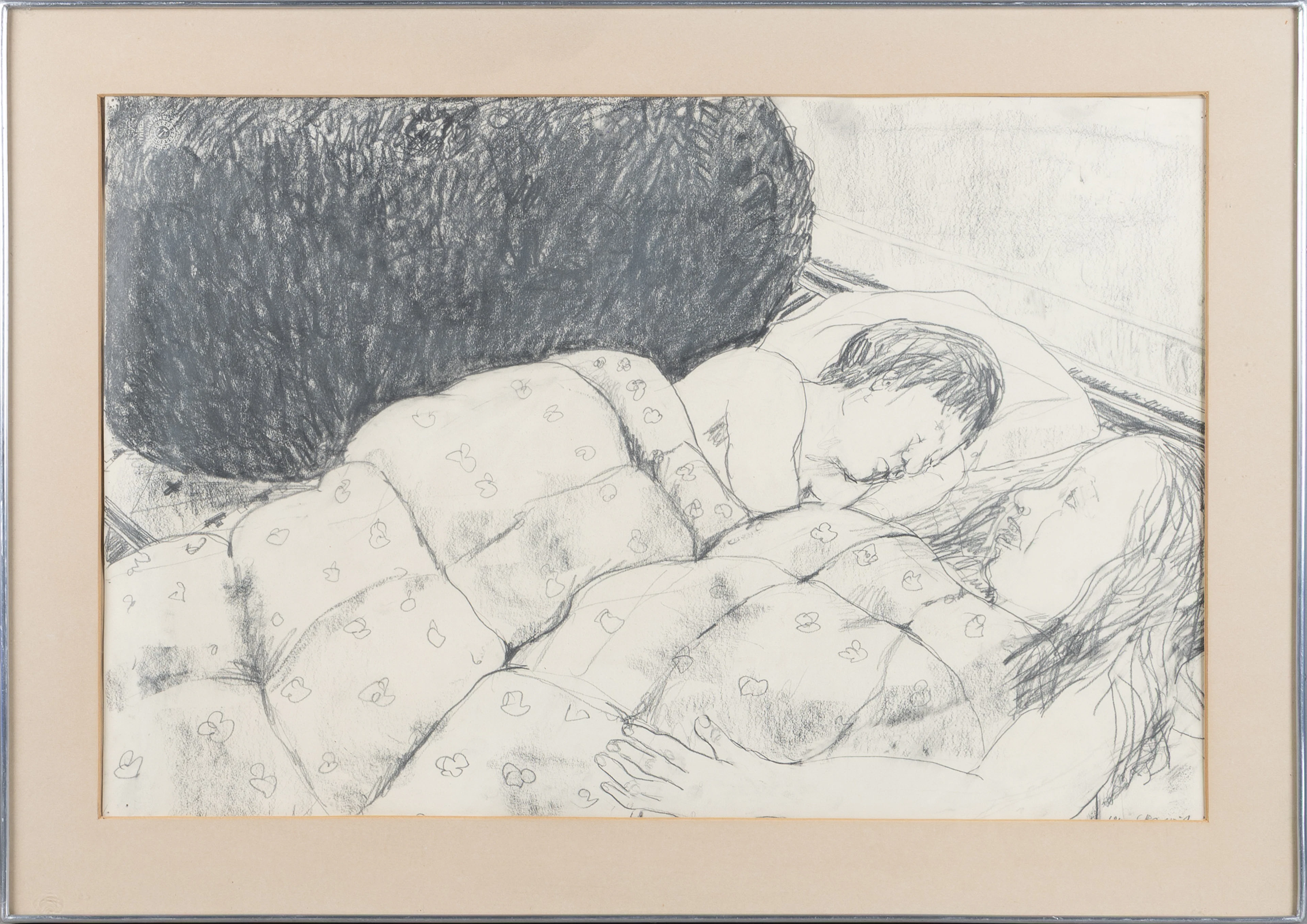 LENA CRONQVIST. "Skräcken", blyerts, signerad.