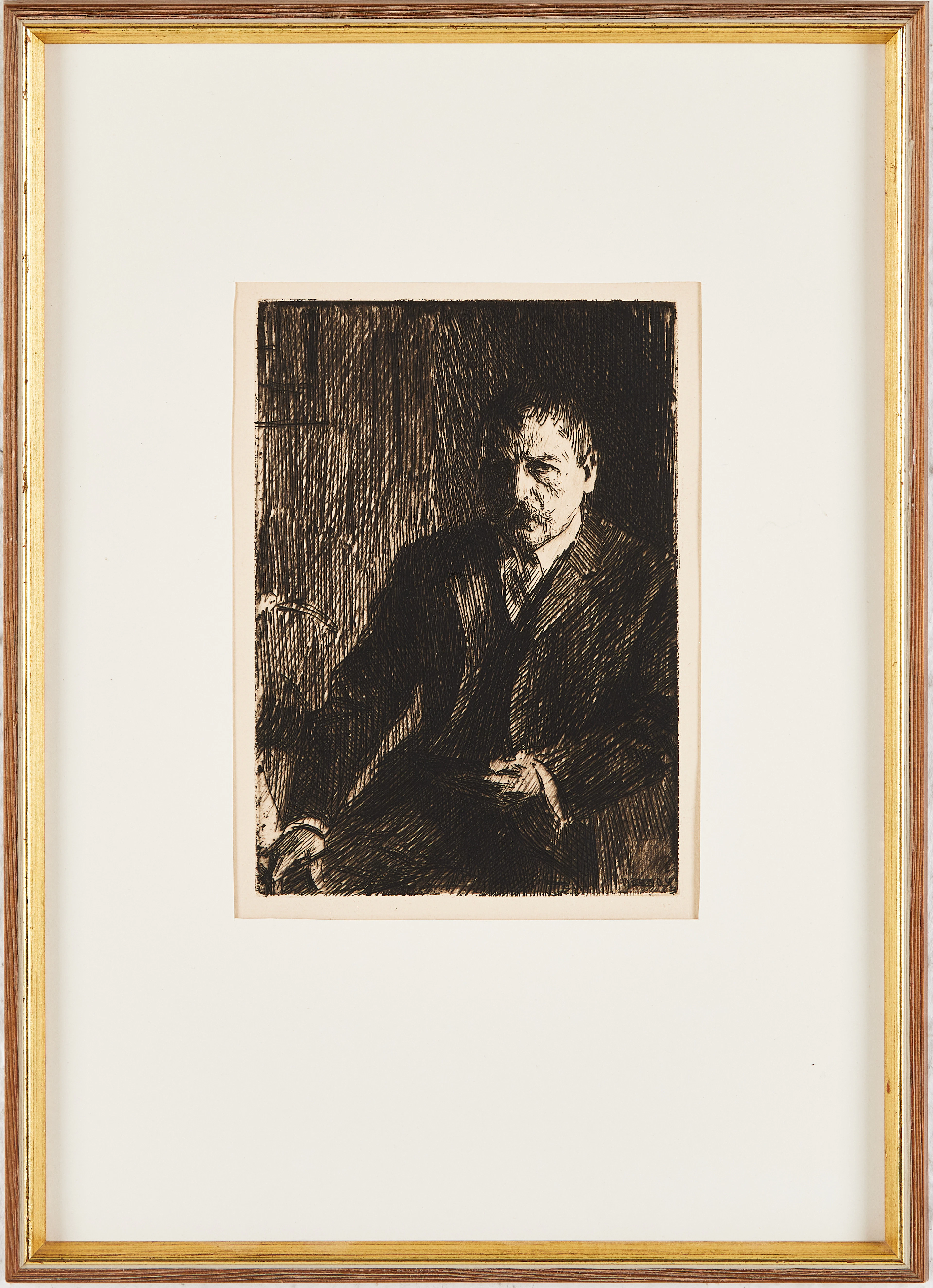 ANDERS ZORN. "Självporträtt 1904 I", etsning.