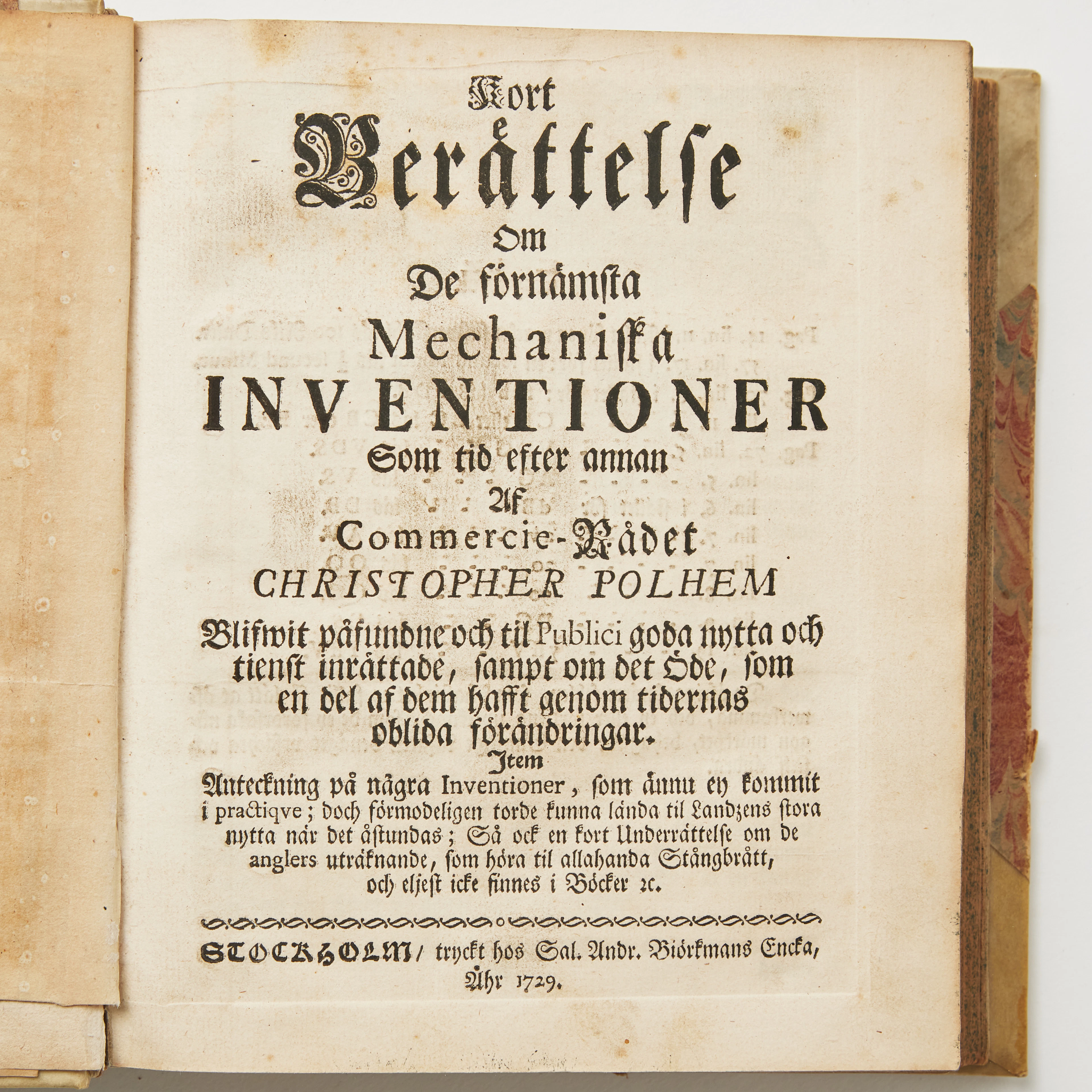 SAMLINGSBAND MED 8 SKRIFTER AV POLHEM, TRIEWALD, ULFF MED FLERA MELLAN 1721-34.