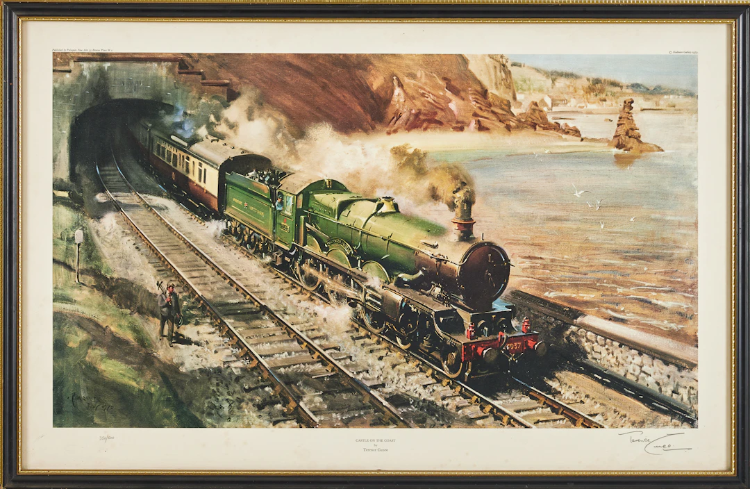 TERENCE TENISON CUNEO. "Casle the coast", signerad och numrerad, litografi.