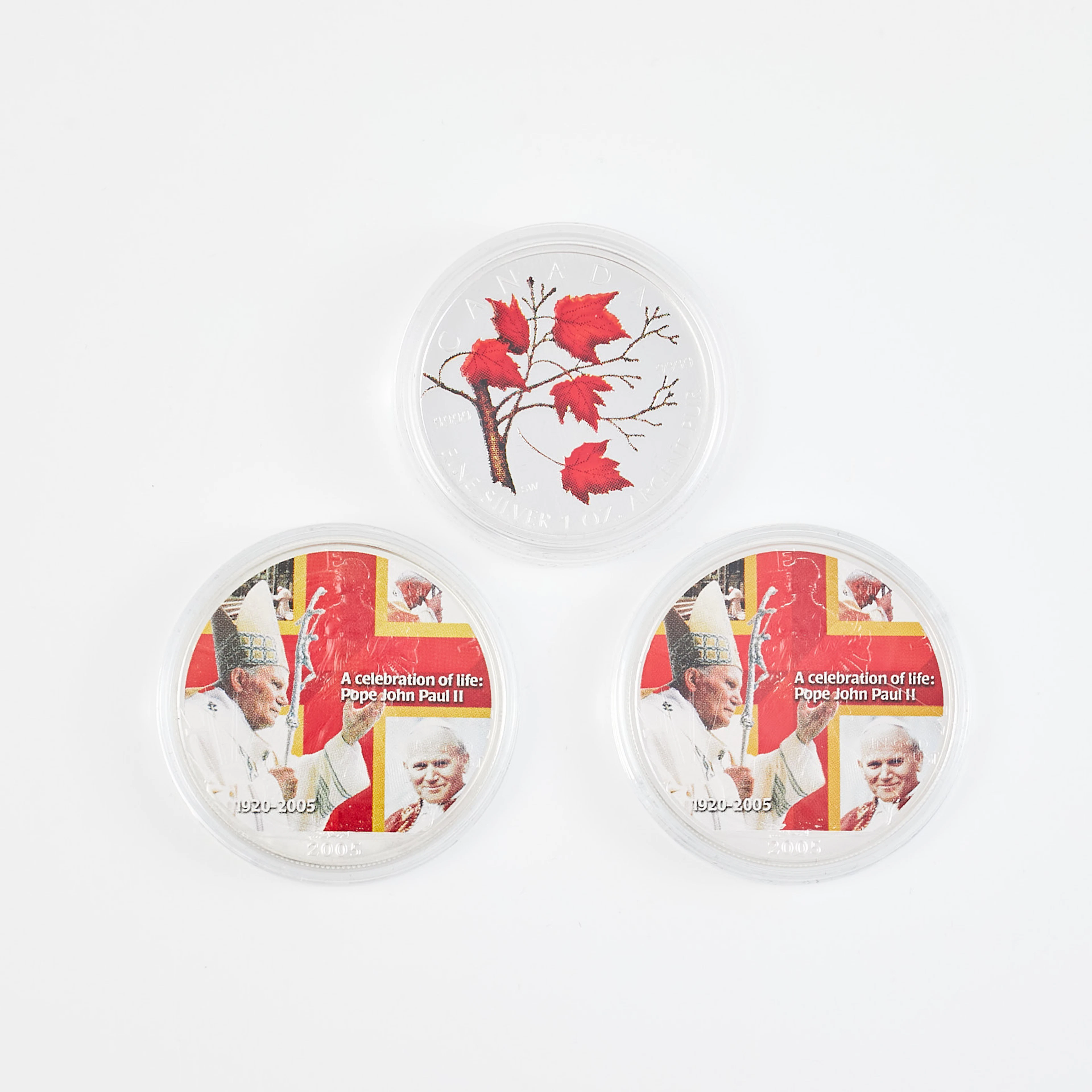 SILVERMYNT, 3 st., 999/1000, bestående av 1 st 5 Dollars - Elizabeth