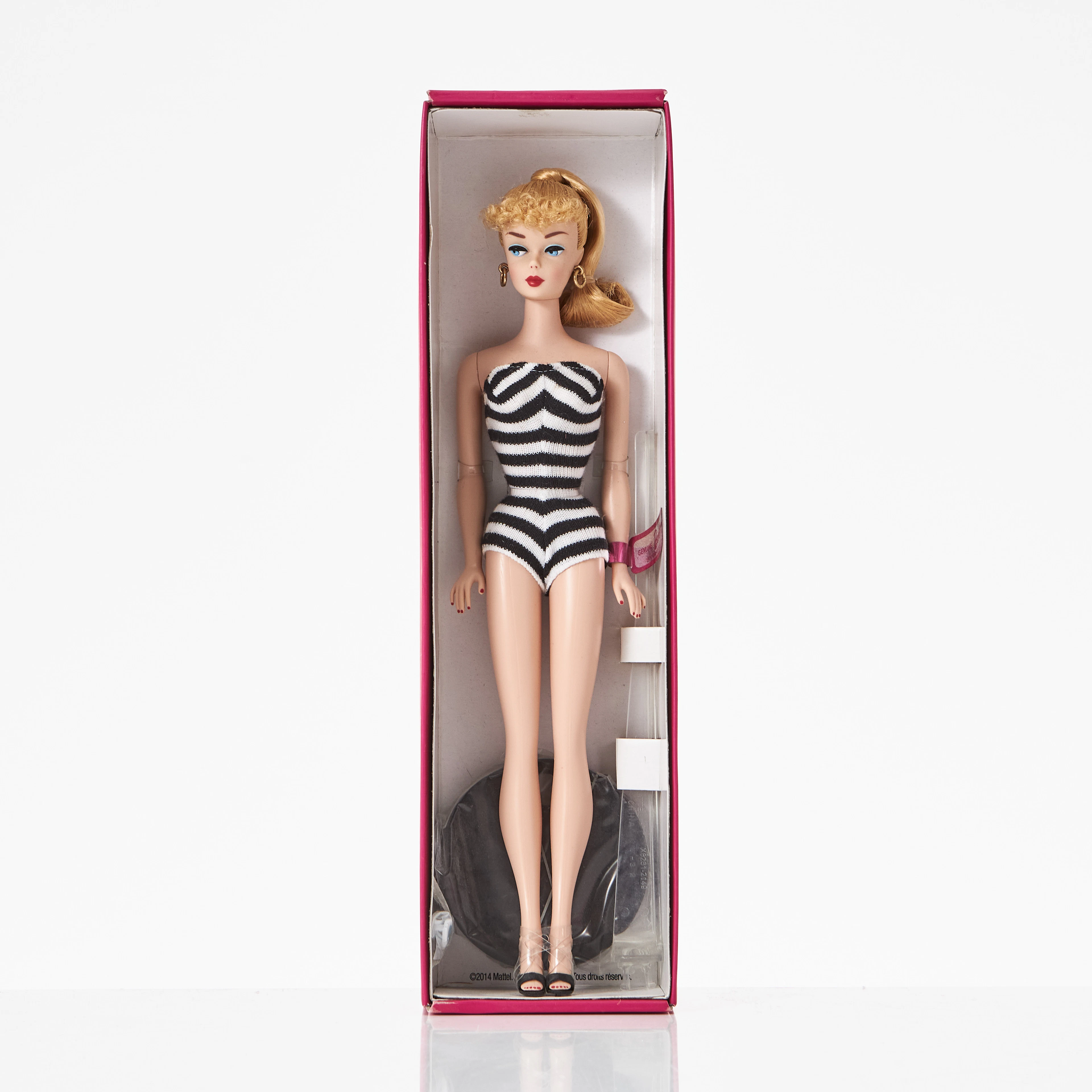 BARBIE, #CFG04 Blonde Black and White Bathing Suite, Teenage Fashion