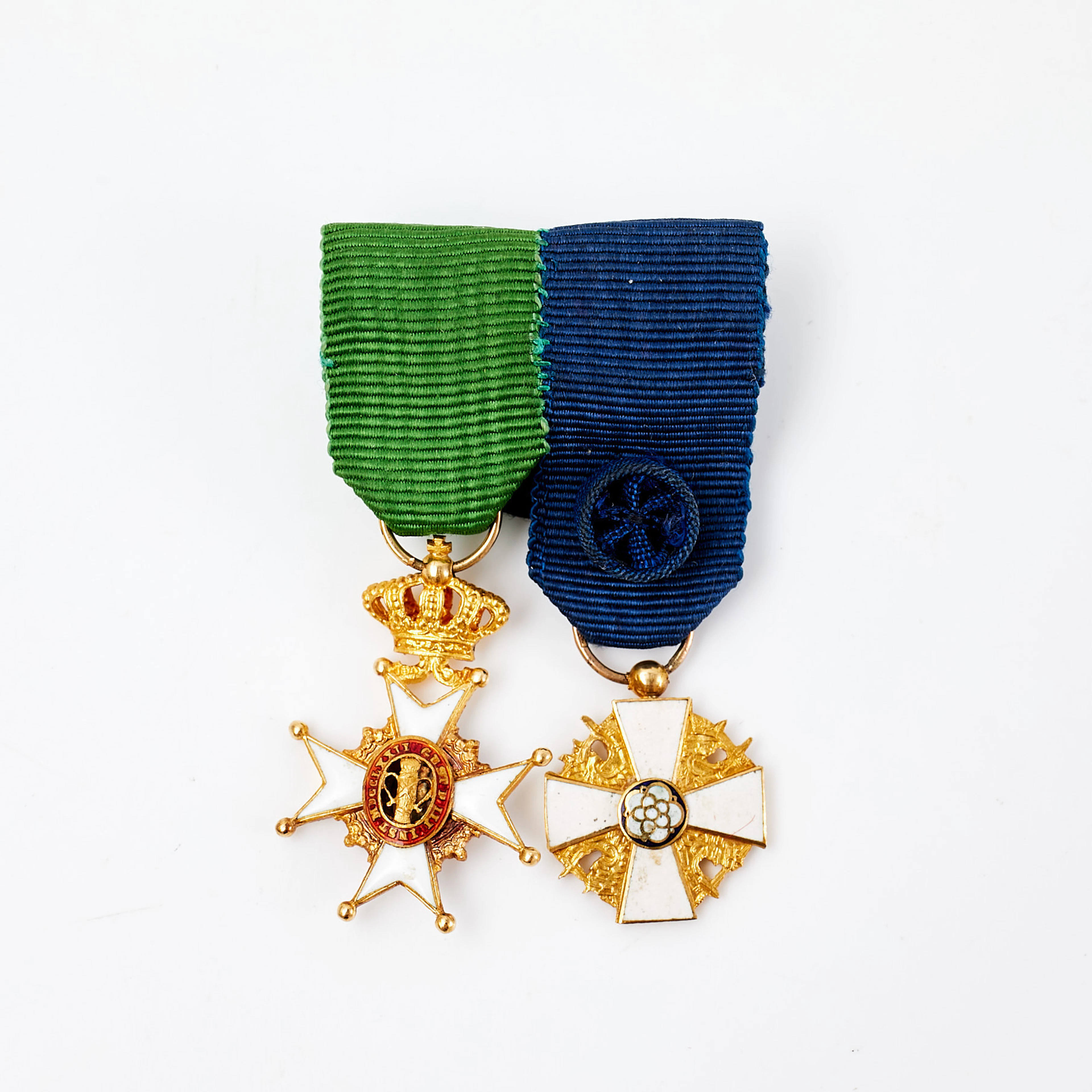 ORDENSTECKEN. 2 st, miniatyrer, Vasaorden samt Vita ros orden, Sverige