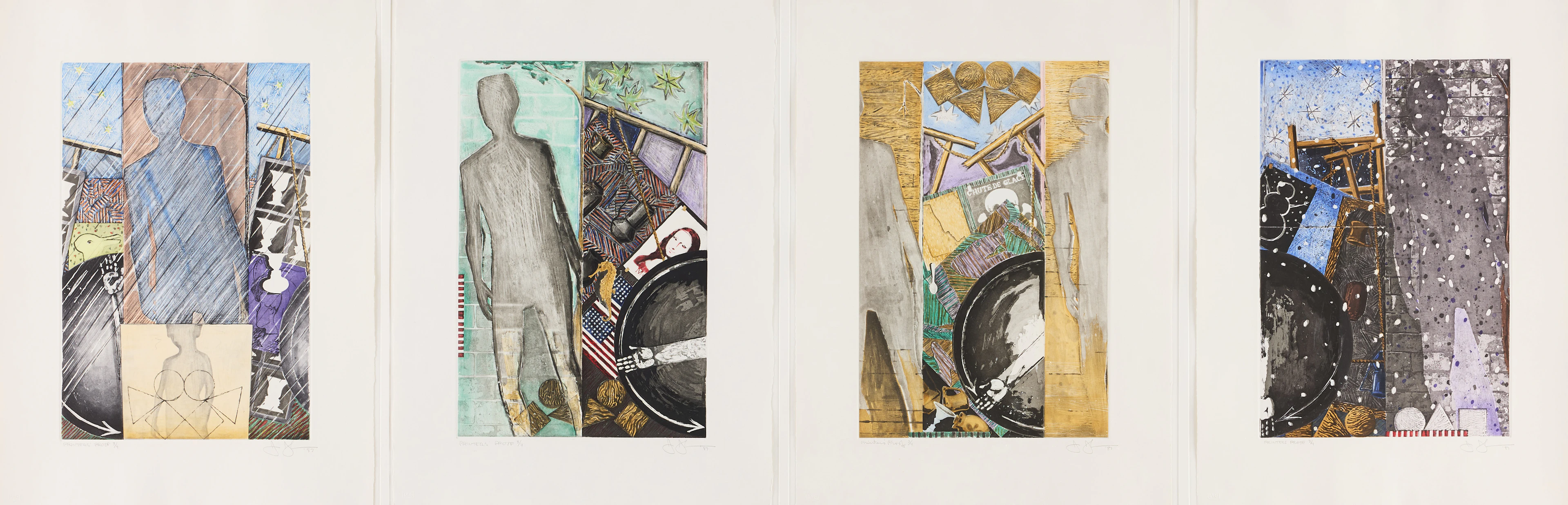 JASPER JOHNS (USA BORN 1930). "The Seasons" (Spring, Summer, Fall, Winter).