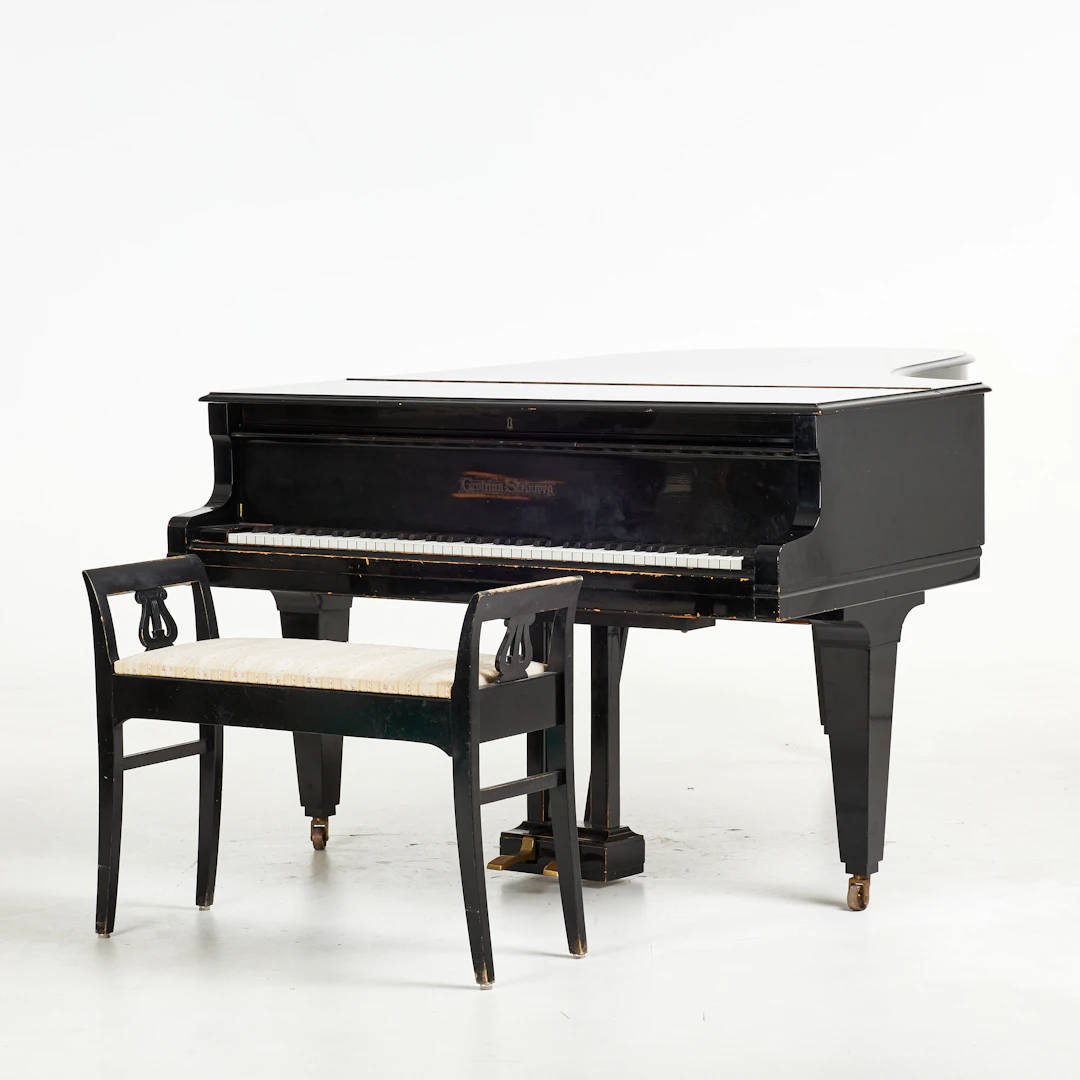 GROTRIAN STEINWEG. Flygel, 200, 1930 tal, svartlackerat, elfenben-belagda