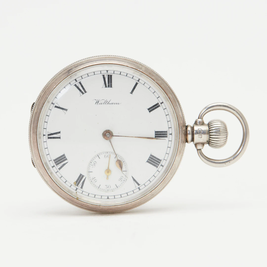 LÉPINE. Taschenuhr, American Waltham Watch Co, 925er Silber, um 1913