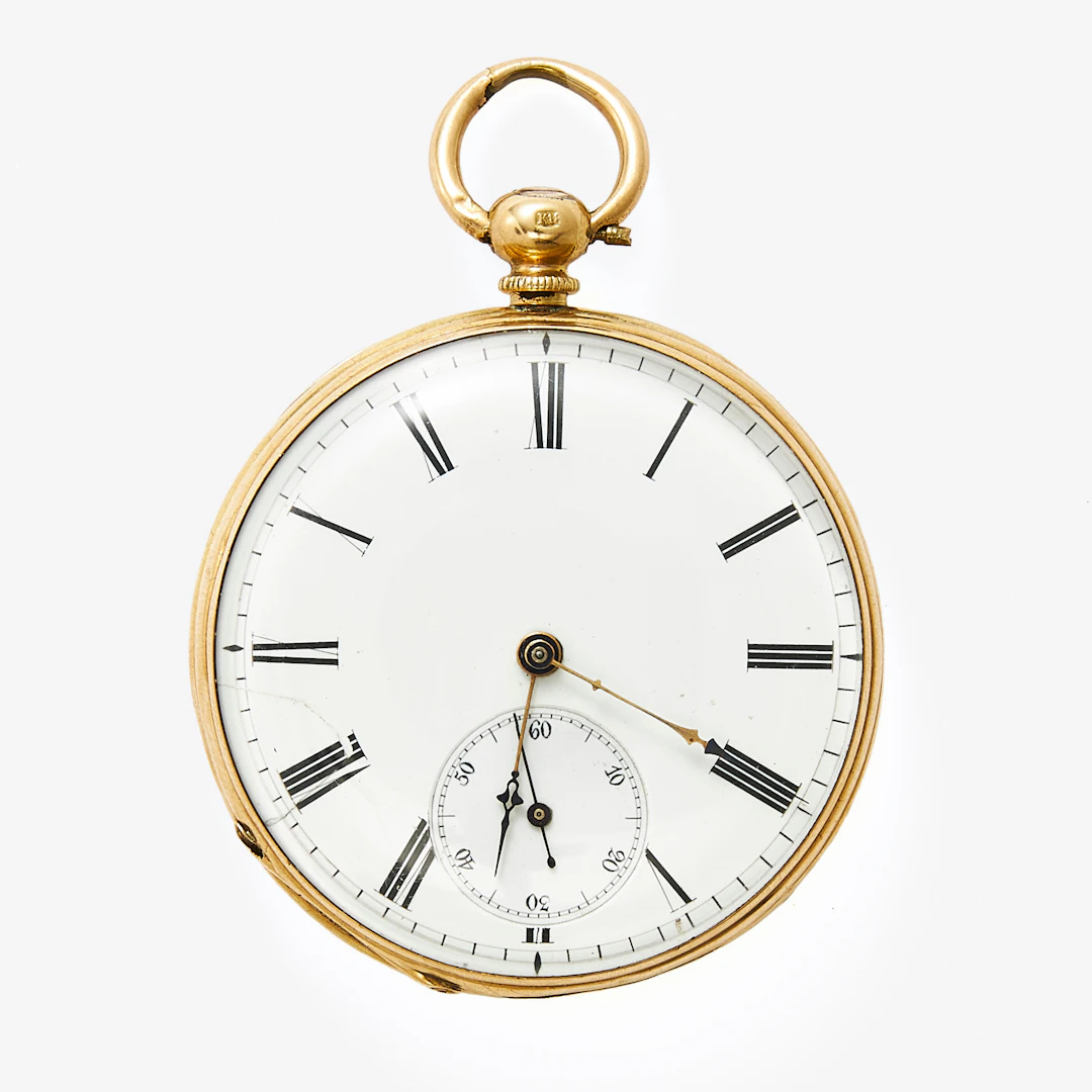 FICKUR, 46,5 mm, 18K guld, ca 1850.