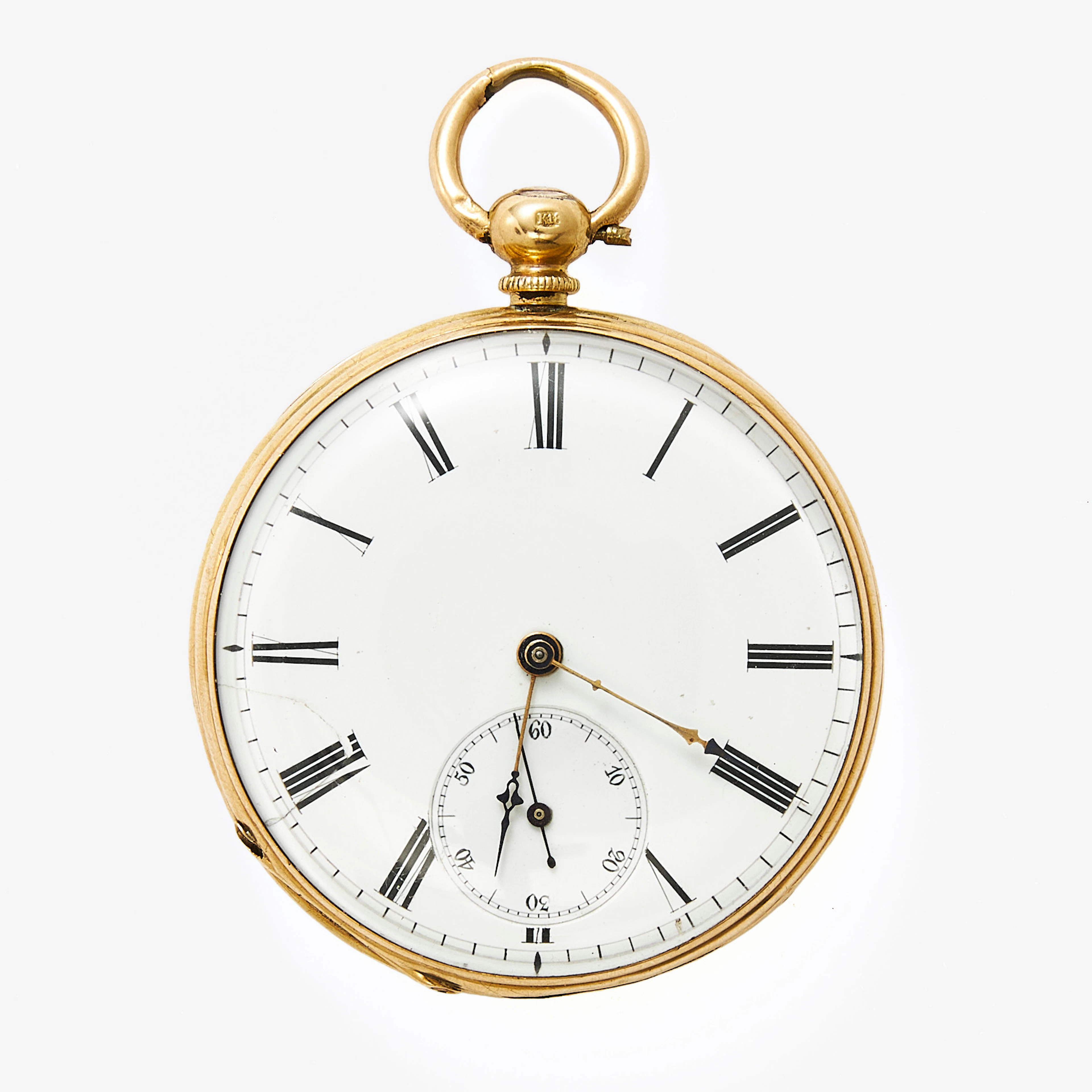 FICKUR, 46,5 mm, 18K guld, ca 1850.