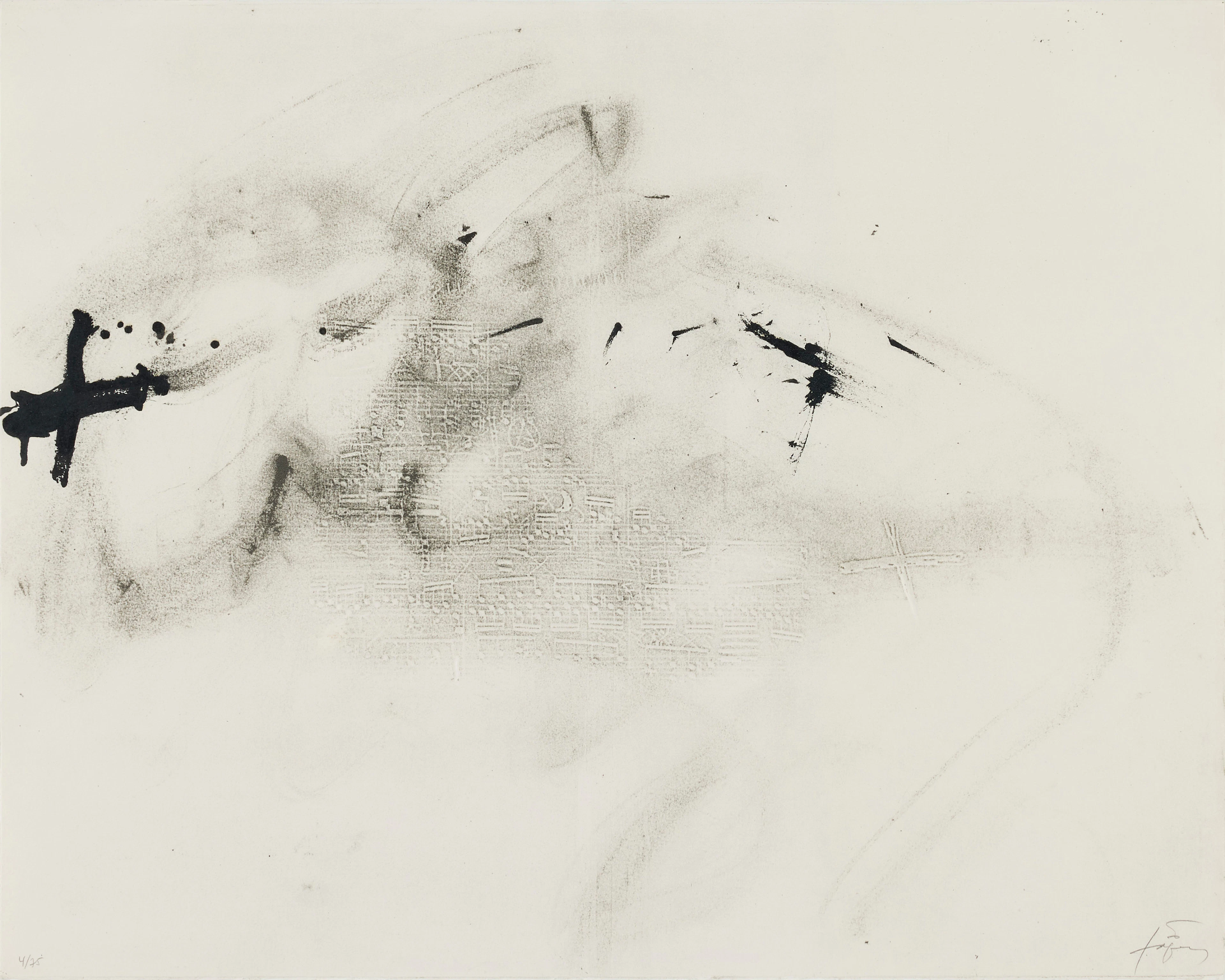 ANTONI TÀPIES. "Variations sur un thème musical 11".