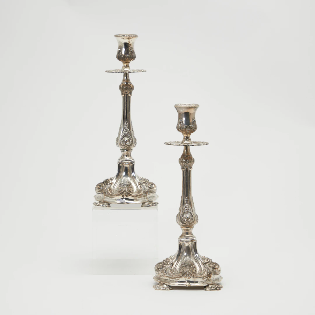 Ferreira Marques / Topázio, Paar Kerzenleuchter, 925er Silber, Gondomar
