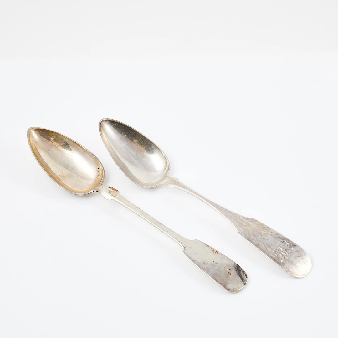 SKEDAR. 2 st, silver, 750/1000, USA, 1800-tal.