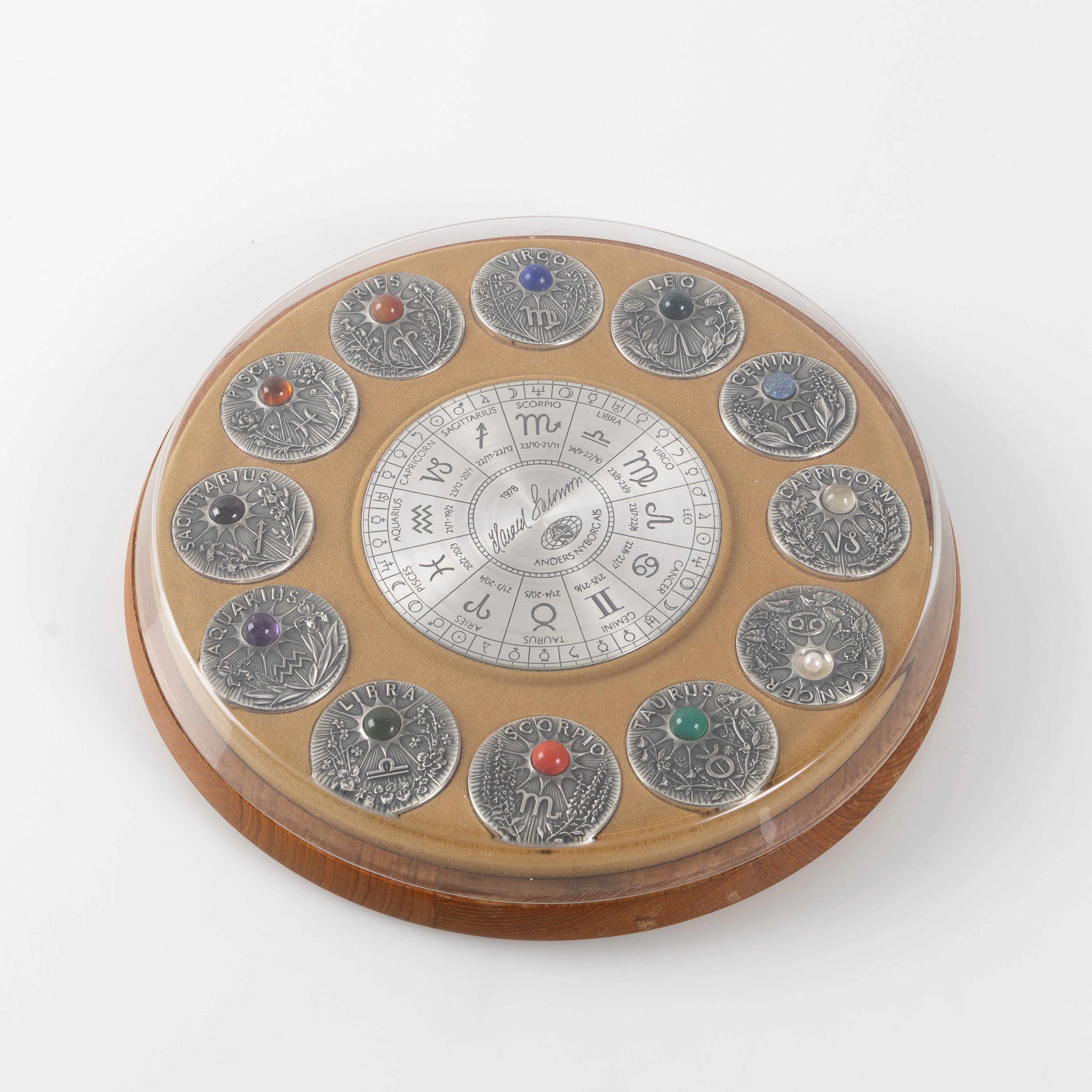 HARALD SALOMON. "Stjernetegnserien", 12 st, sterlingsilver, föreställande