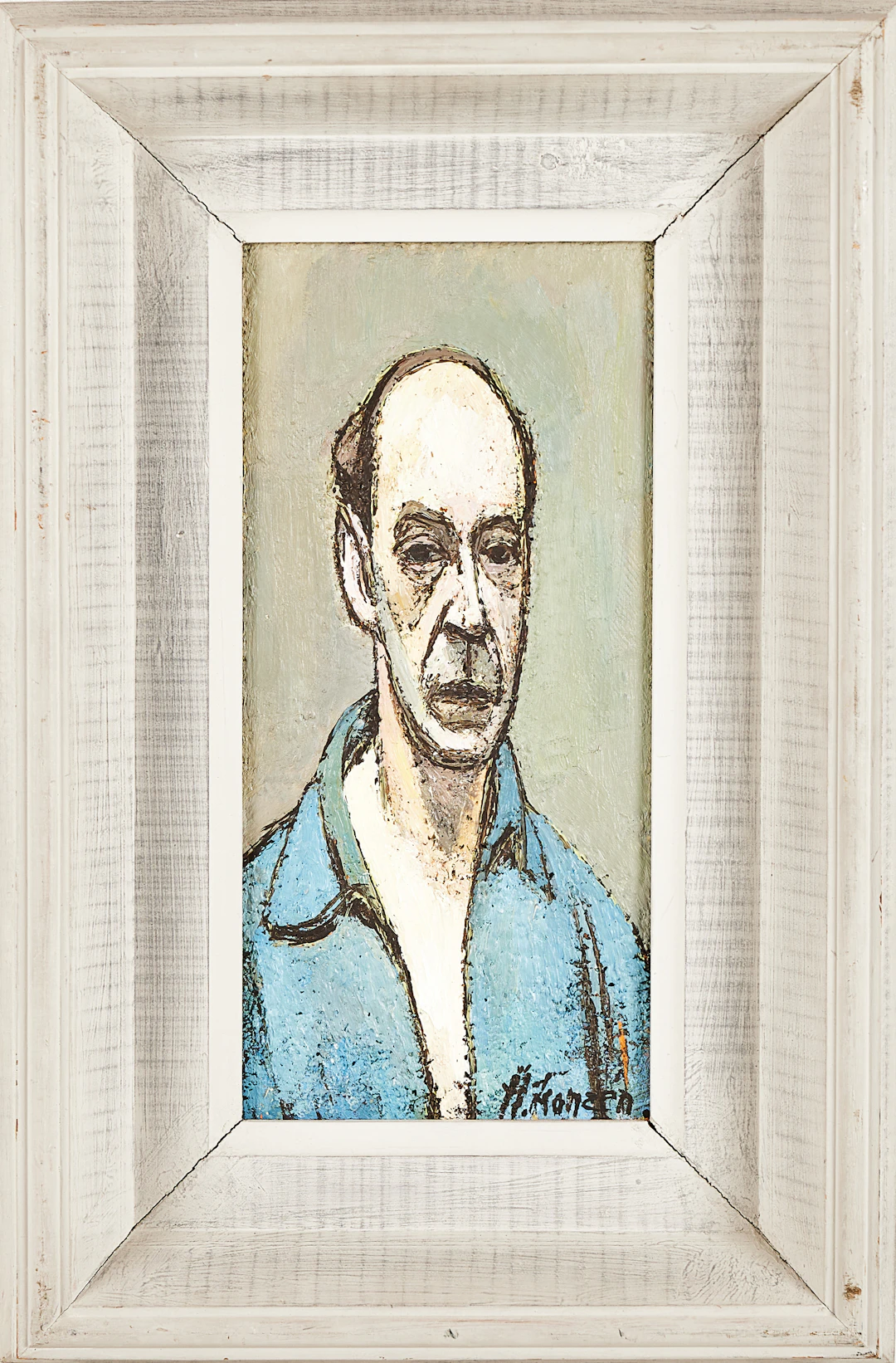 HELGE FRANZÉN. Självporträtt, olja på duk, signerad H. Franzén.