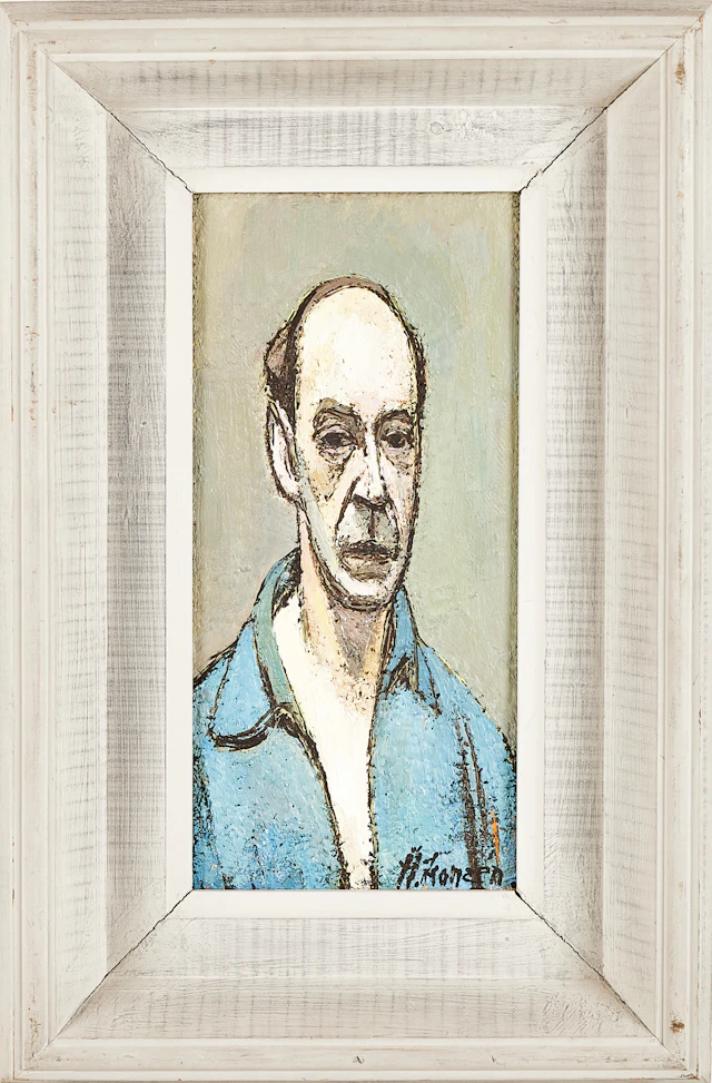 HELGE FRANZÉN. Självporträtt, olja på duk, signerad H. Franzén.