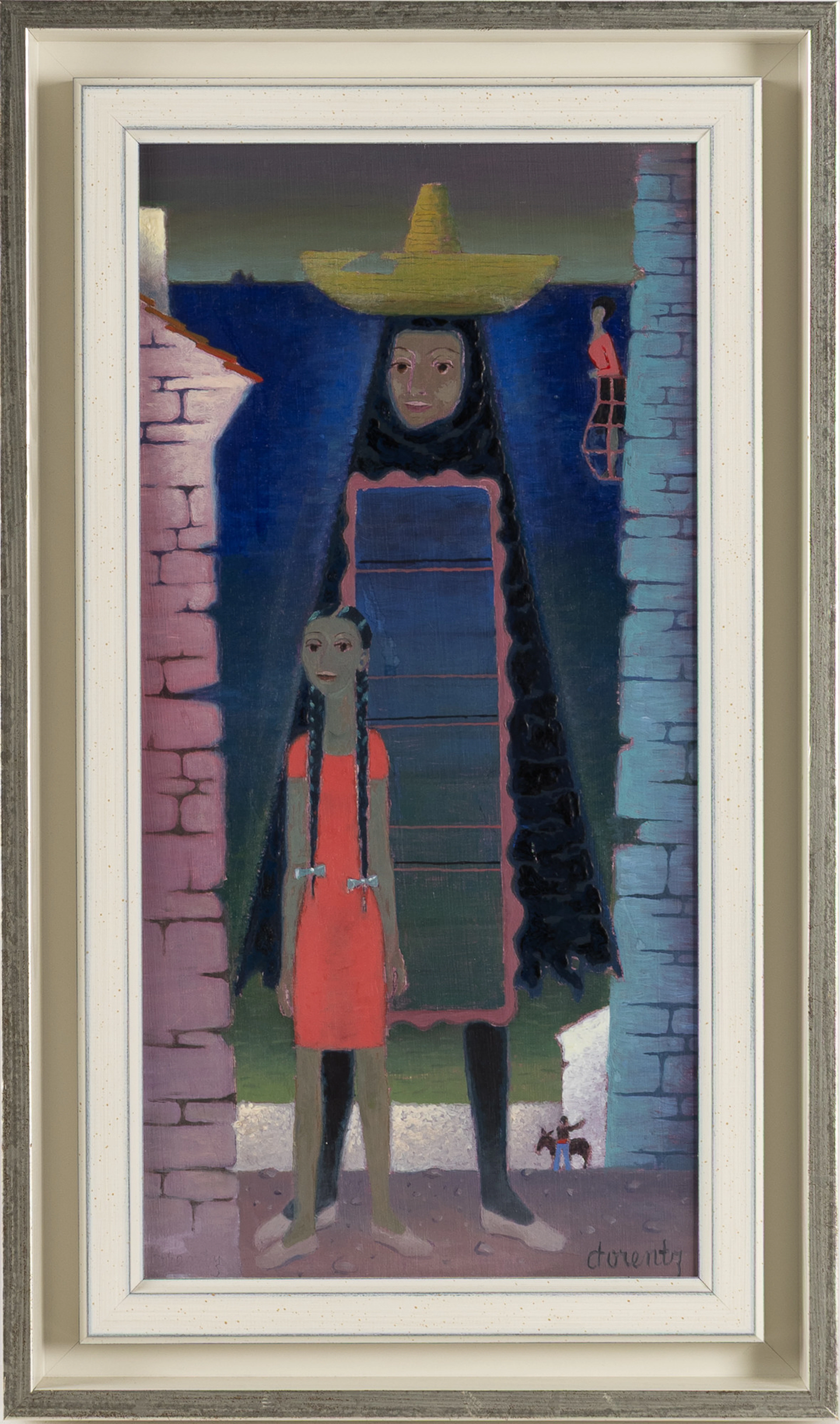 WALDEMAR LORENTZON. "Las Hermanas", olja på pannå.