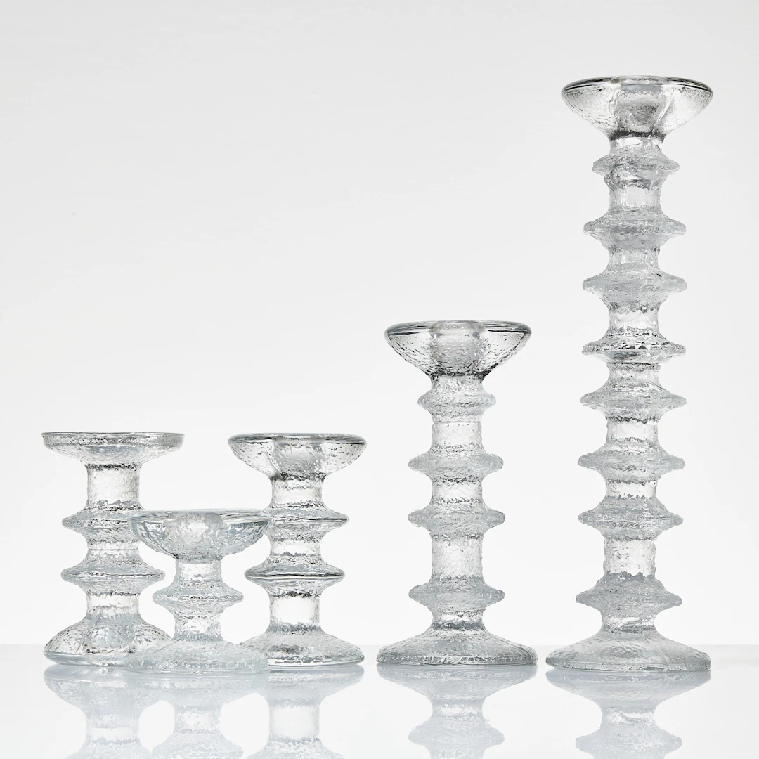 TIMO SARPANEVA (1926-2006). ljusstakar, 5 st, glas, modell "Festivo"