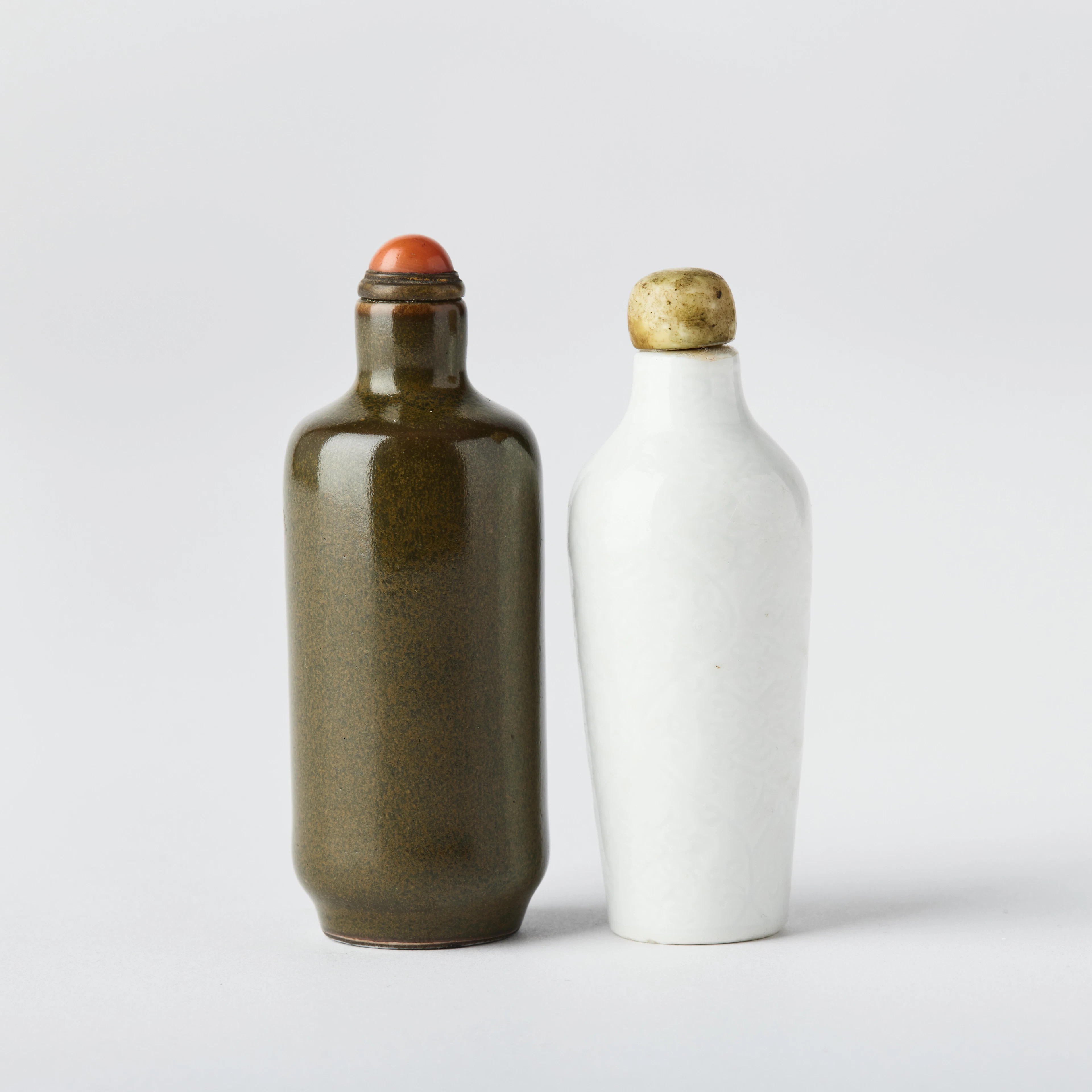 Two Chinese Porcelain Snuff Bottles.