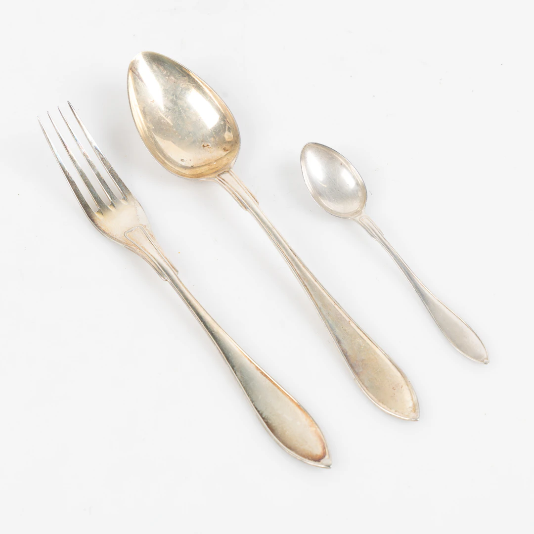 BESTICKSERVIS, "Svensk Spets", silver, 37 del, CG Hallberg, Sverige 1900-tal.