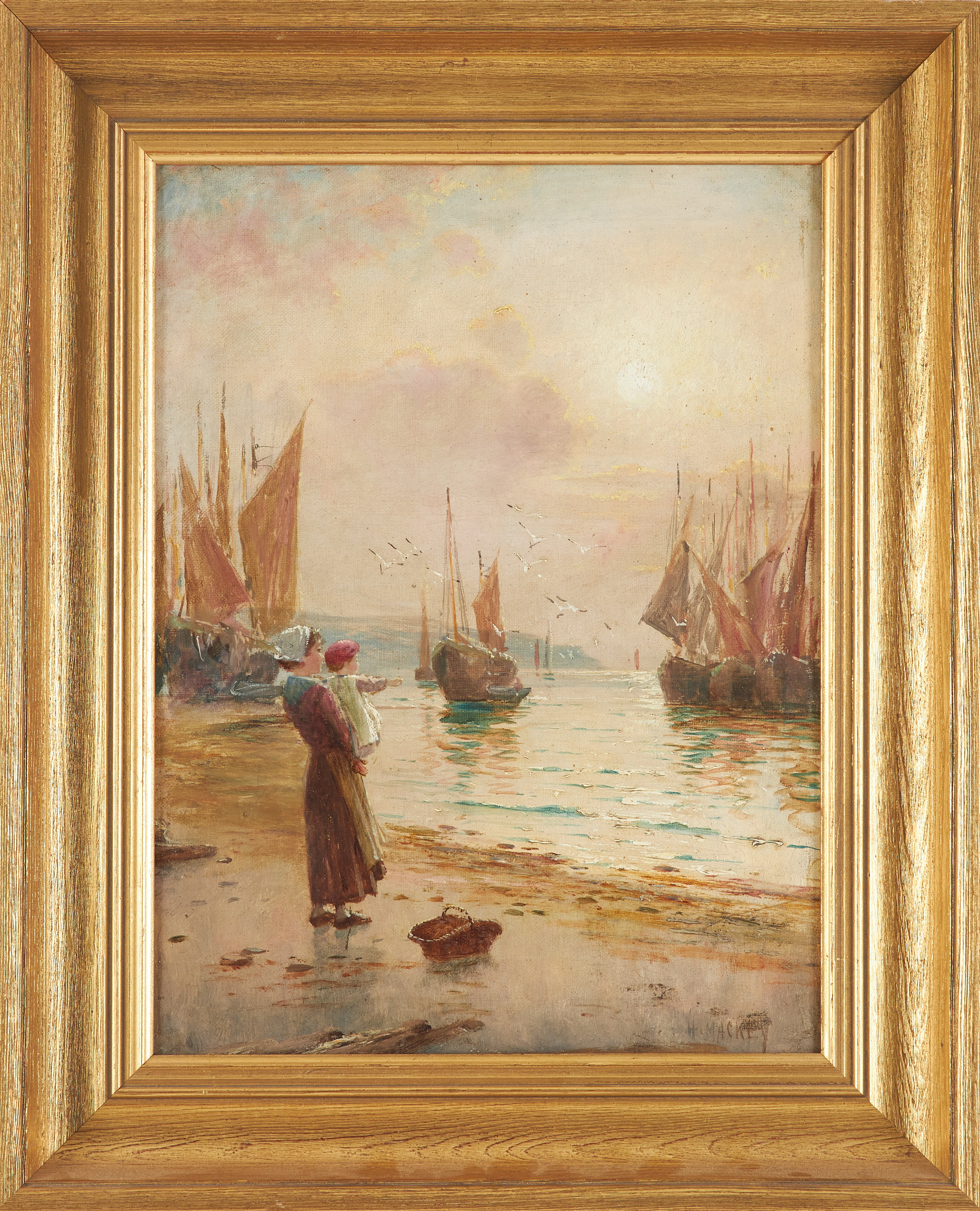 HAYDN REYNOLDS MACKEY (1883-1979). "A Waiting for Daddy", olja på