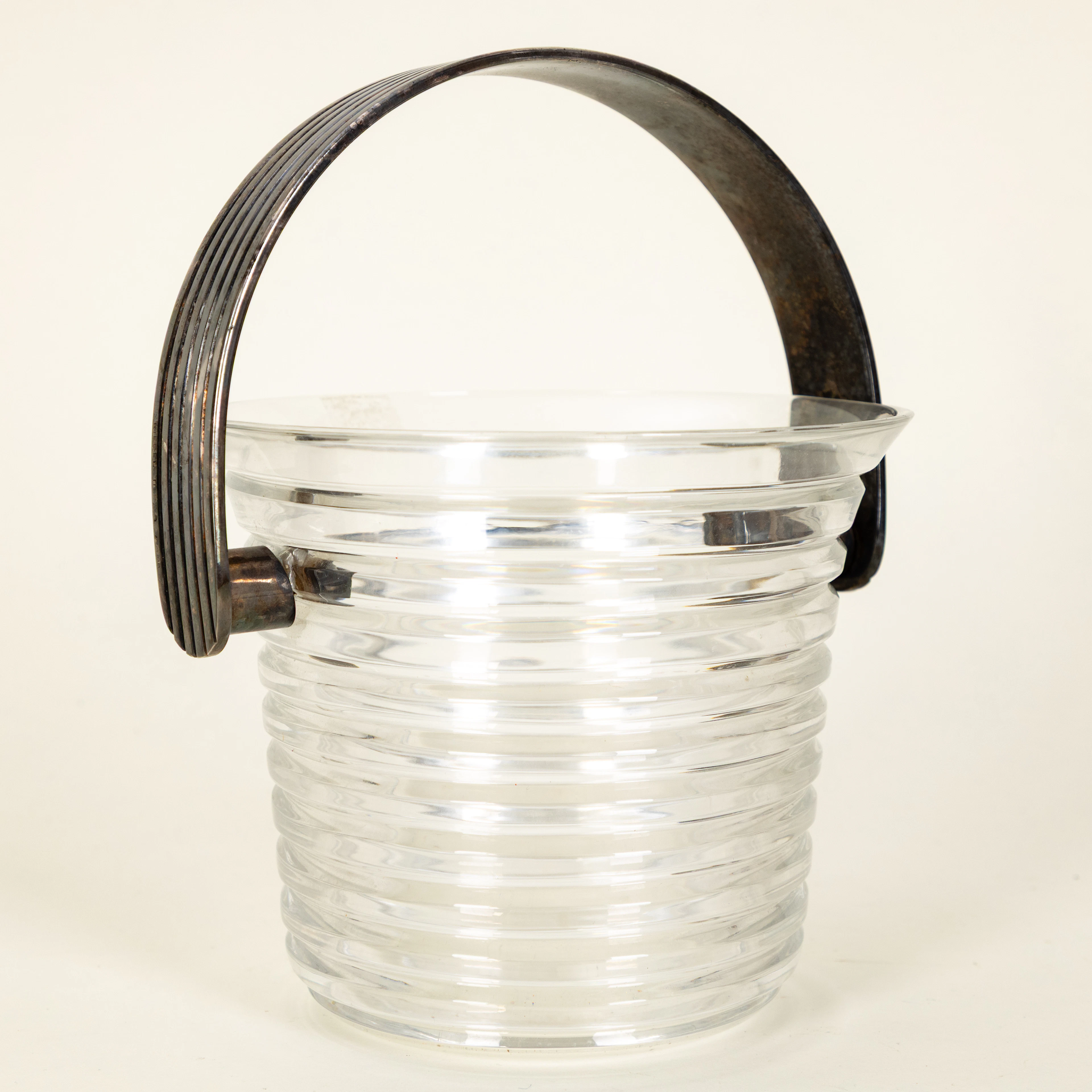 Riedel, Sektkühler aus Glas mit Metallgriff, 2. Hälfte 20. Jh.