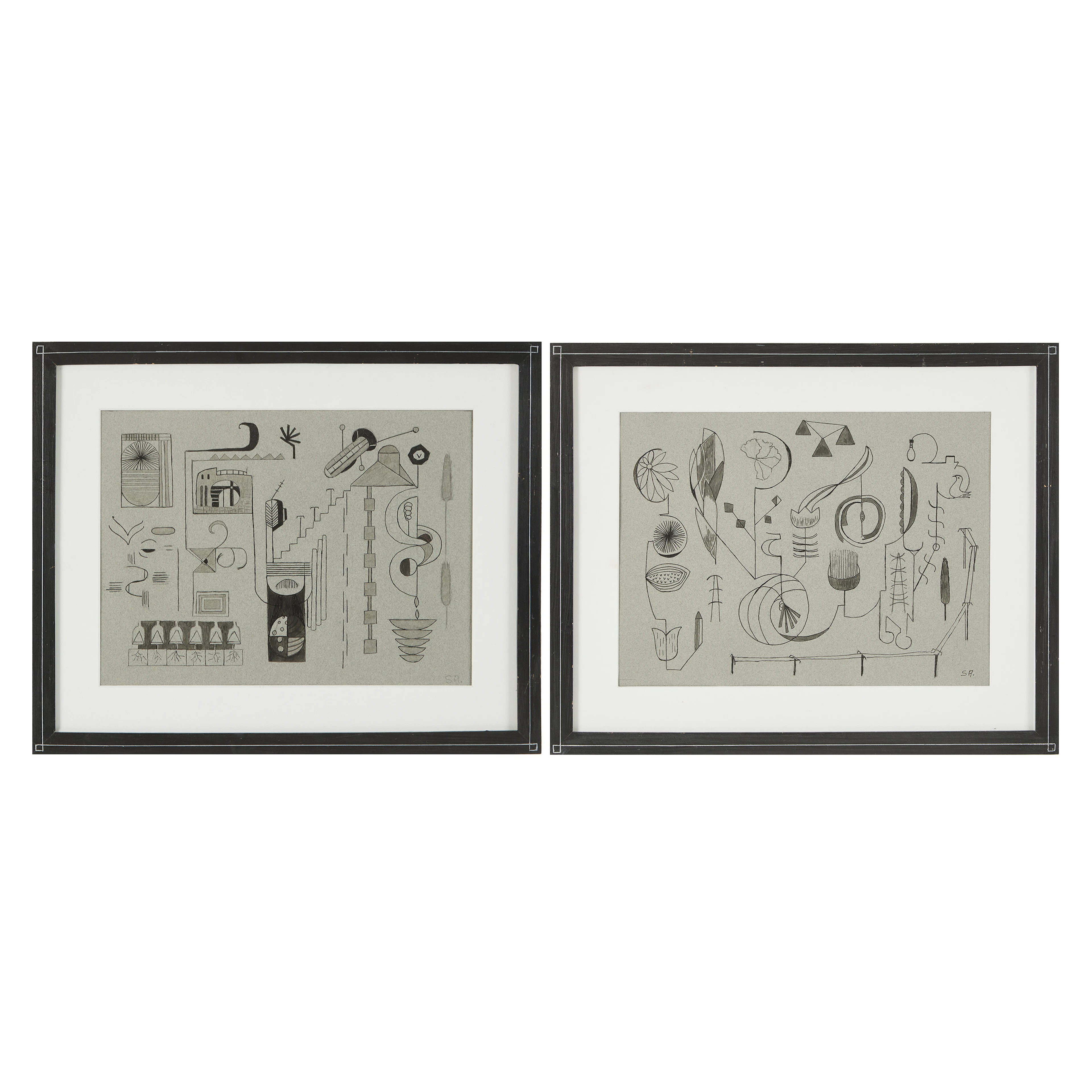 LIV APPELQVIST. 2 st, "figurer i grått I och figurer i grått II"