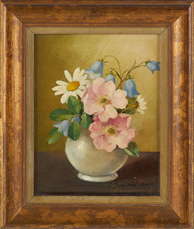 GURLI KUYLENSTIERNA (1866-1957) Blomsterstilleben med sommarblommor