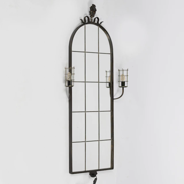 BJERKÅS ARMATUR. Spegel med belysning, Swedish modern, Göteborg, 1940-tal.