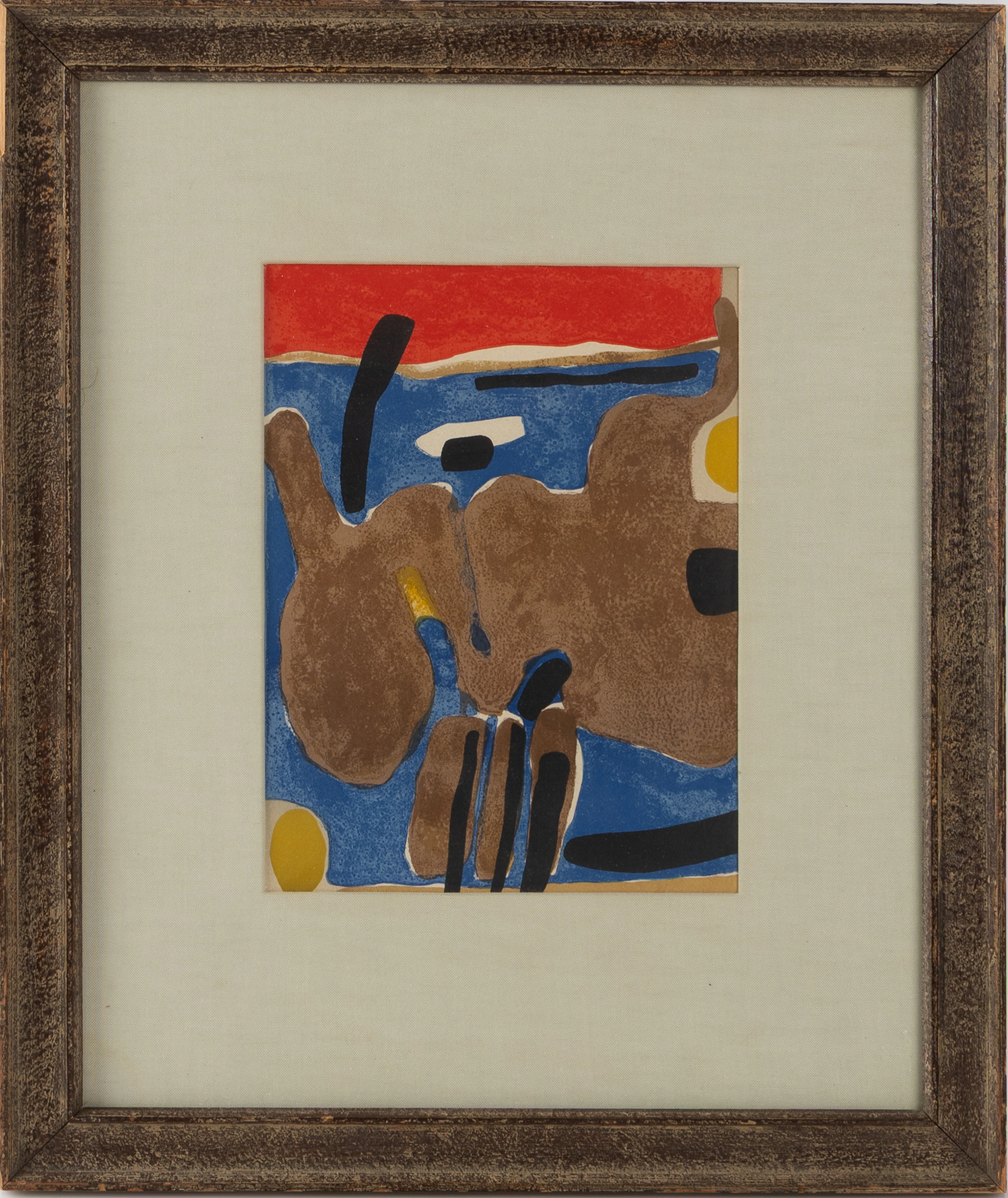 MAURICE ESTÈVE. "Composition", litografi, osignerad, utgiven av Fernand
