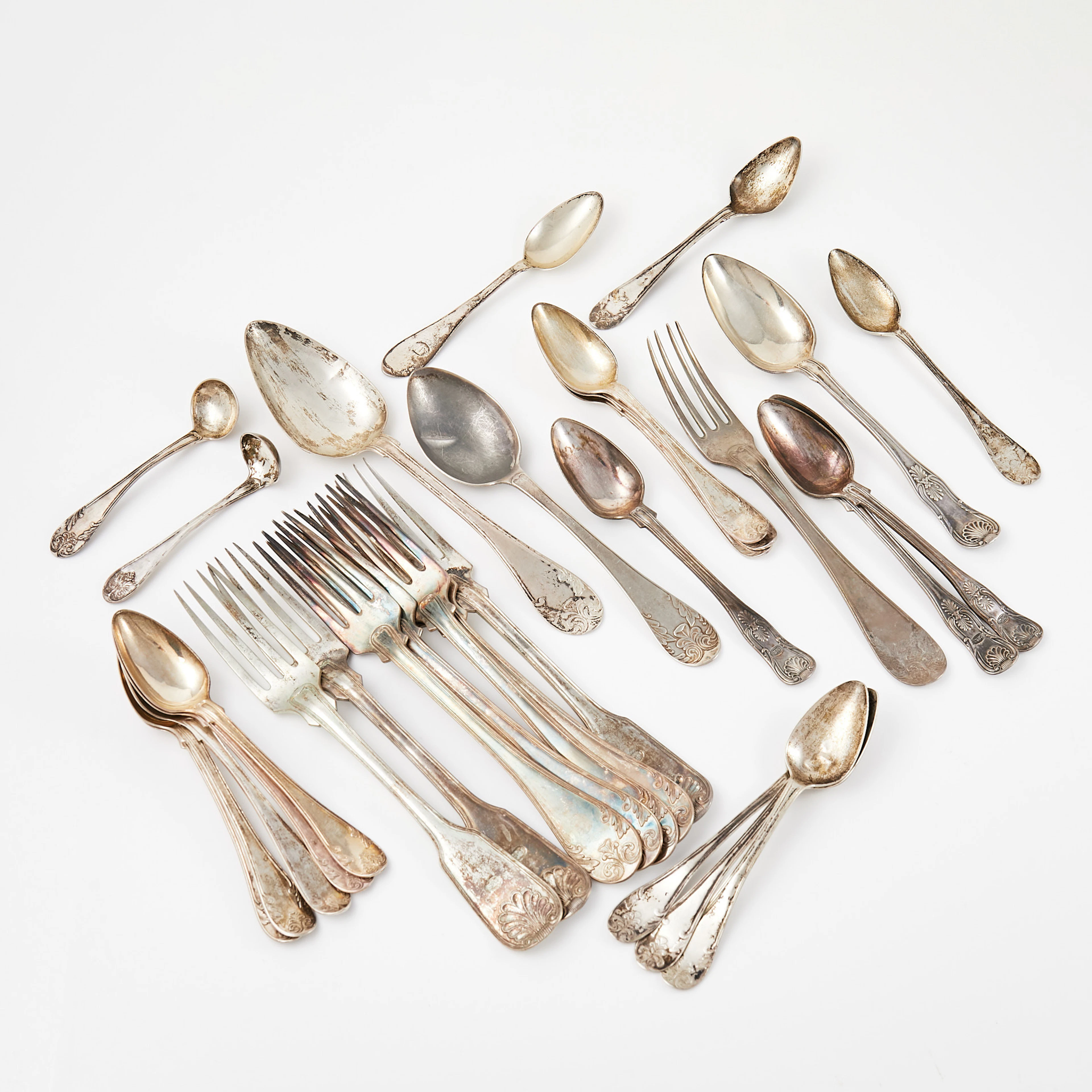 SILVERBESTICK, 30 dlr, 1800-talets första hälft-mitt, bl.a. Gustaf