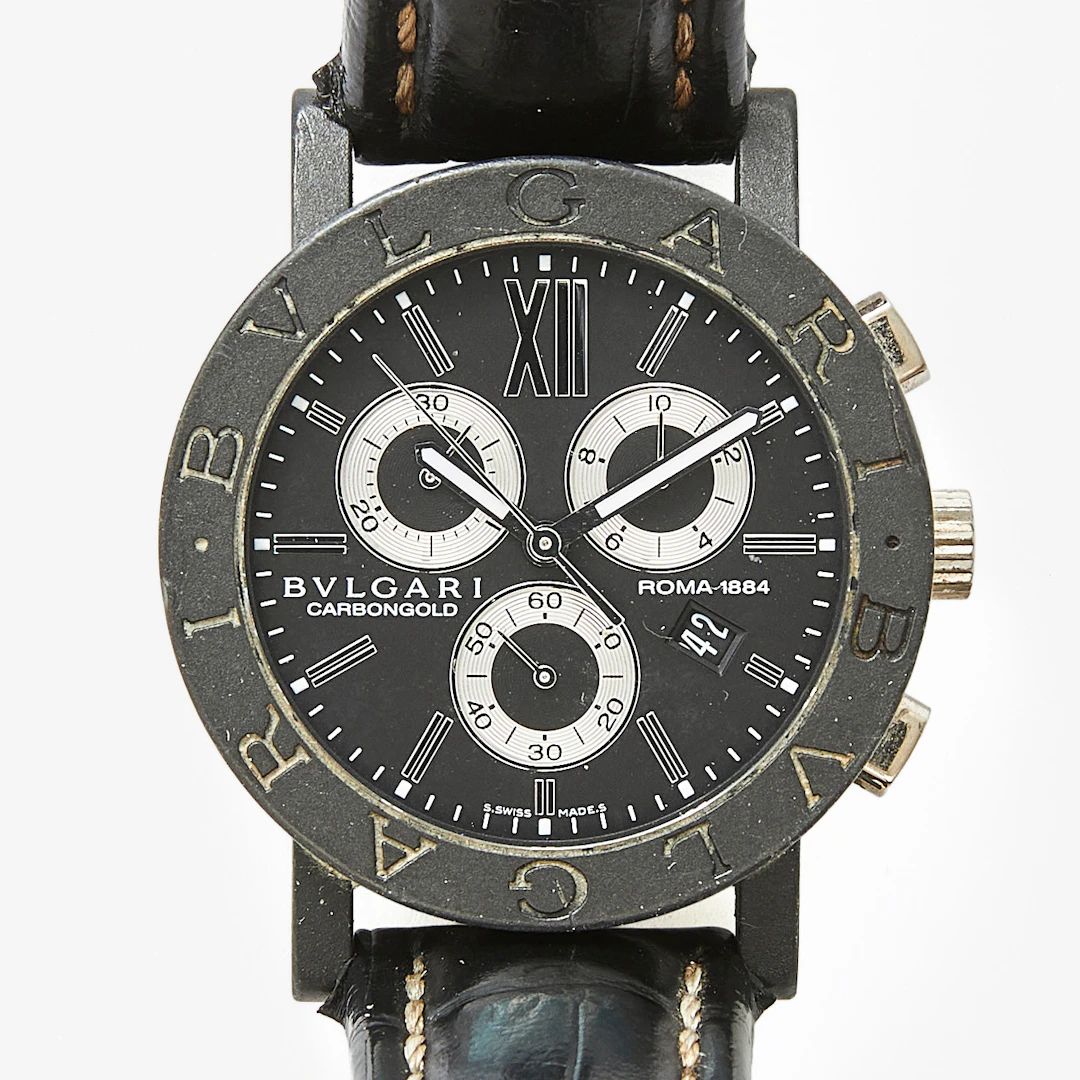 BVLGARI, Carbongold, "Roma", kronograf, armbandsur, 38 mm, ca 2009.