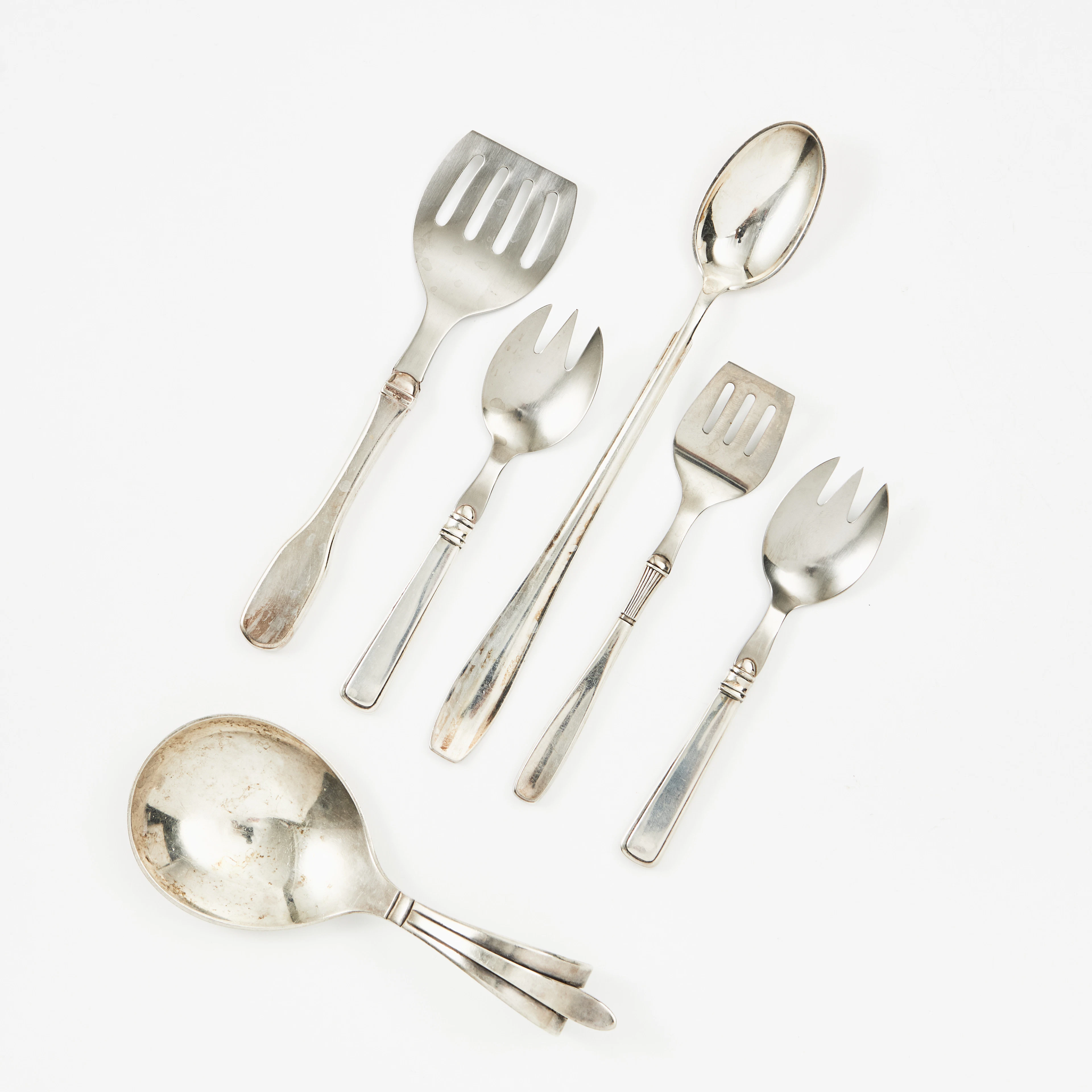 BESTICK, 6 delar, silver och sterlingsilver, Danmark.